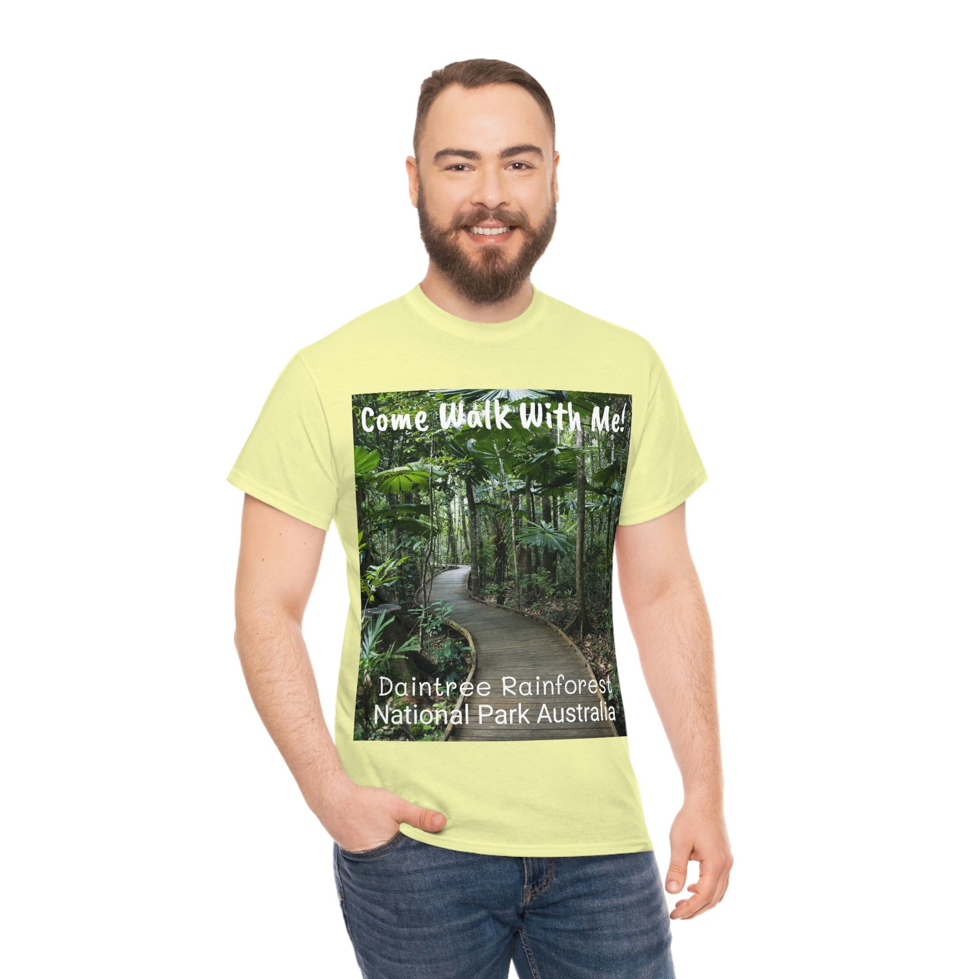 AU-PRINT UNISEX GILDAN 5000 - Heavy Cotton Tee - DAINTREE RAINFOREST National Park - Australia - Printed in AU by The Print Bar - Green Forest Home