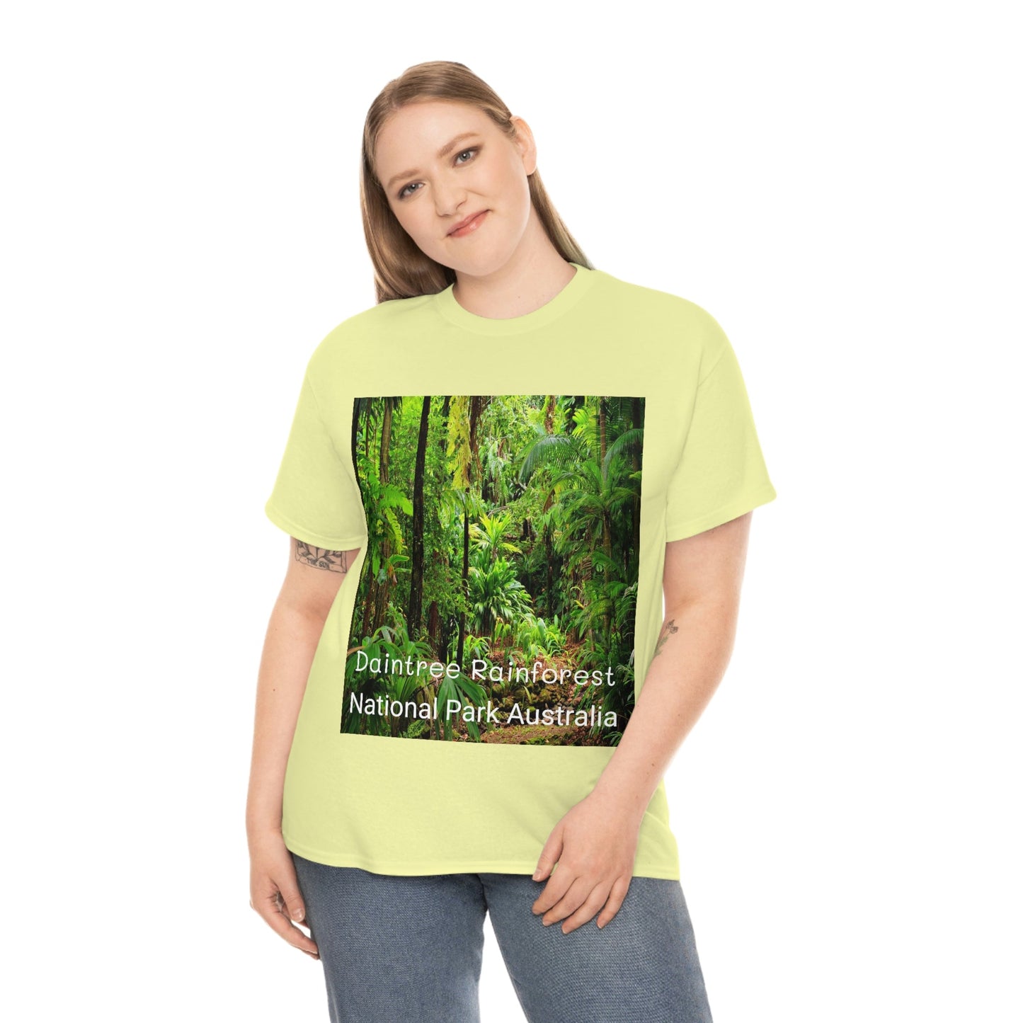 AU-PRINT UNISEX GILDAN 5000 - Heavy Cotton Tee - DAINTREE RAINFOREST National Park - Australia - Printed in AU by The Print Bar - Green Forest Home