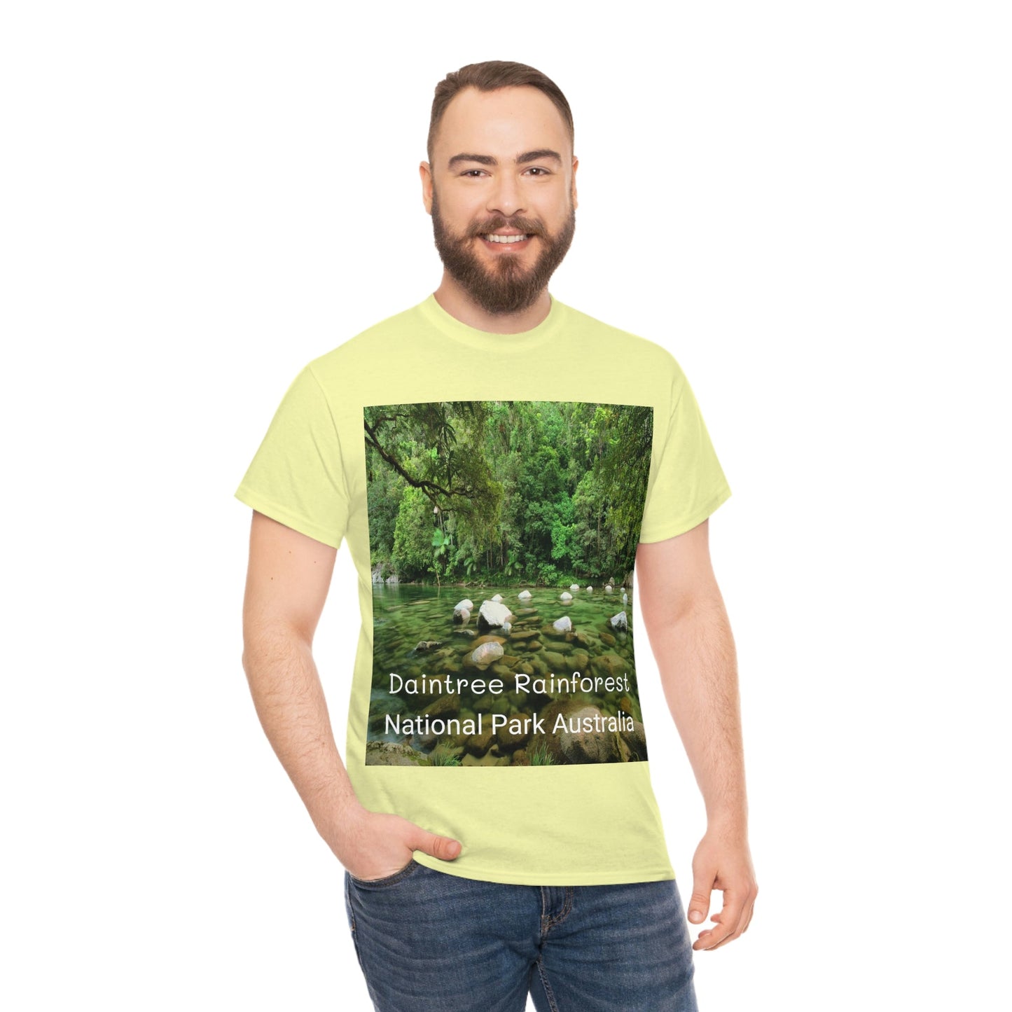 AU-PRINT UNISEX GILDAN 5000 - Heavy Cotton Tee - DAINTREE RAINFOREST National Park - Australia - Printed in AU by The Print Bar - Green Forest Home