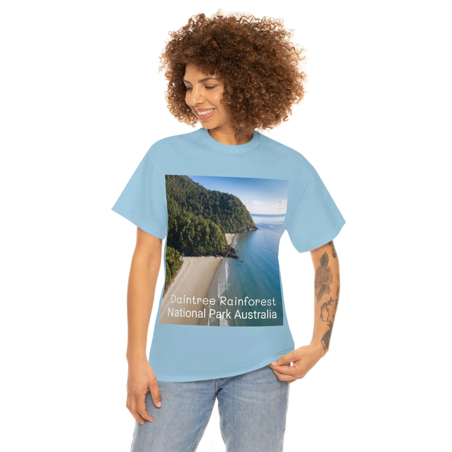 AU-PRINT UNISEX GILDAN 5000 - Heavy Cotton Tee - DAINTREE RAINFOREST National Park - Australia - Printed in AU by The Print Bar - Green Forest Home