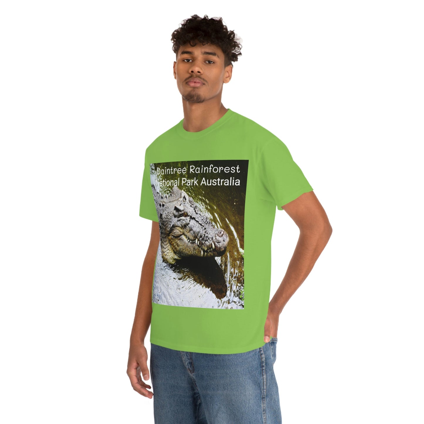 AU-PRINT UNISEX GILDAN 5000 - Heavy Cotton Tee - DAINTREE RAINFOREST National-Park - Australia - Printed in AU by The Print Bar - Green Forest Home