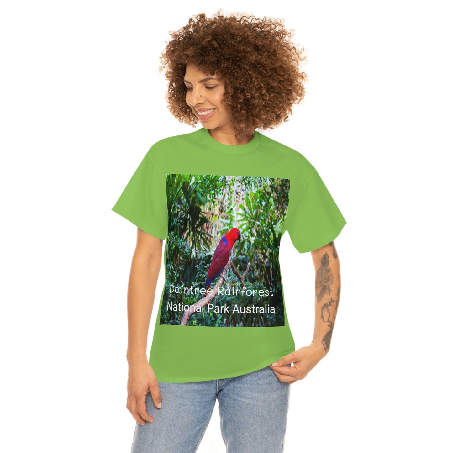 AU-PRINT UNISEX GILDAN 5000 - Heavy Cotton Tee - DAINTREE RAINFOREST National Park - Australia - Printed in AU by The Print Bar - Green Forest Home