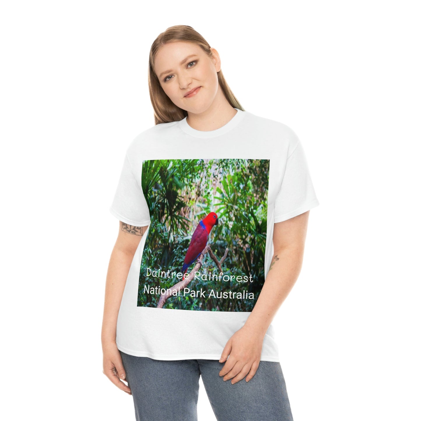 AU-PRINT UNISEX GILDAN 5000 - Heavy Cotton Tee - DAINTREE RAINFOREST National Park - Australia - Printed in AU by The Print Bar - Green Forest Home