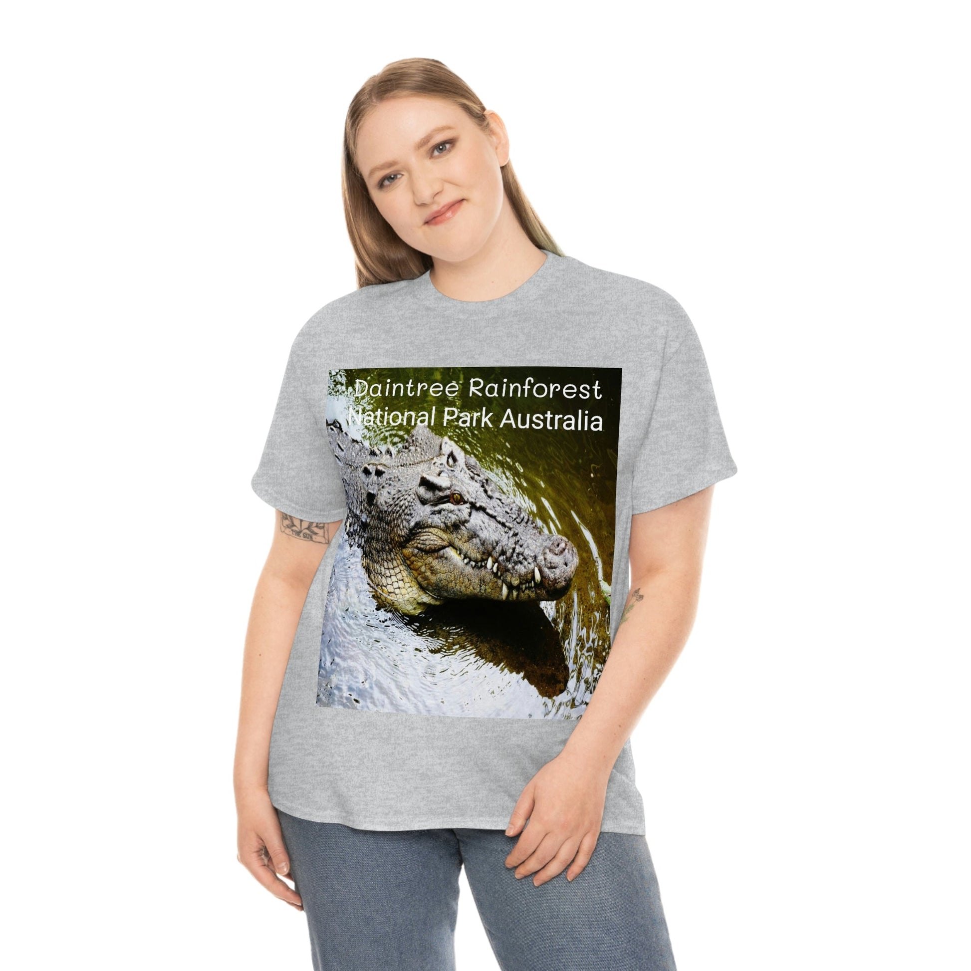 AU-PRINT UNISEX GILDAN 5000 - Heavy Cotton Tee - DAINTREE RAINFOREST National-Park - Australia - Printed in AU by The Print Bar - Green Forest Home