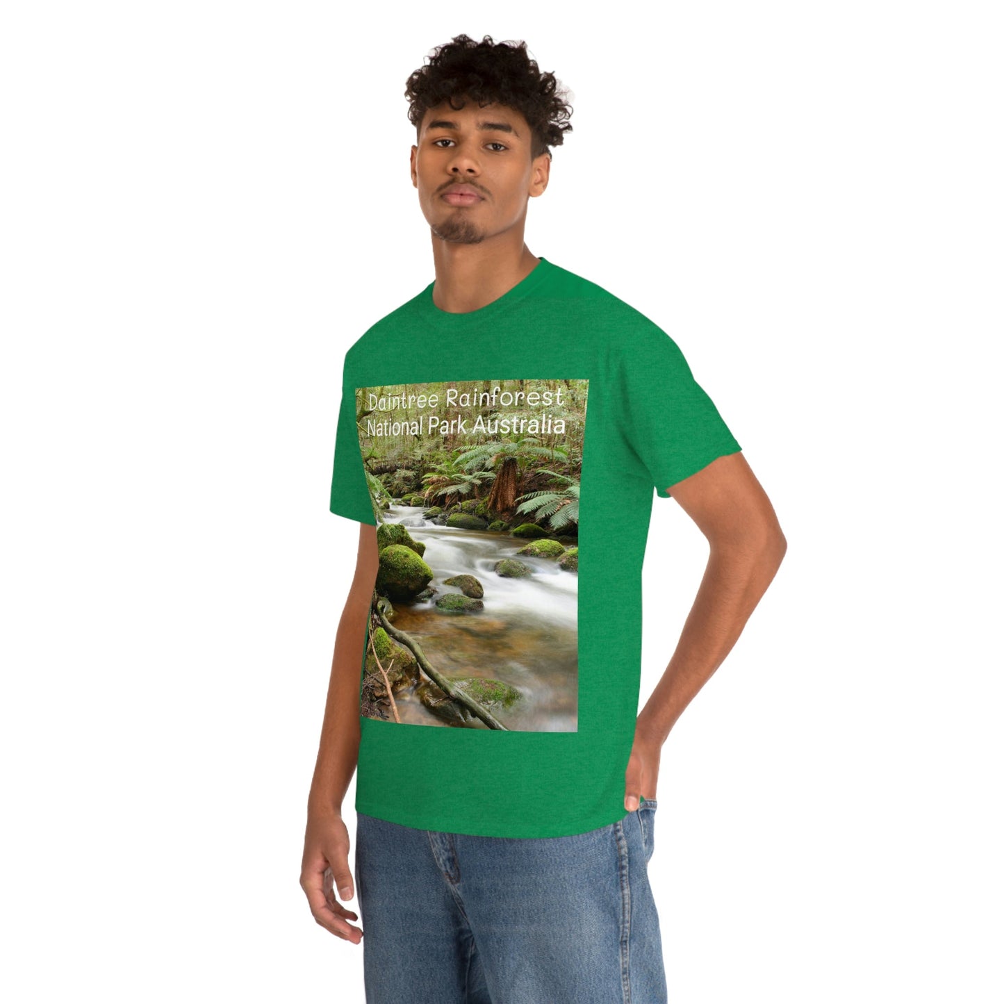 AU-PRINT UNISEX GILDAN 5000 - Heavy Cotton Tee - DAINTREE RAINFOREST National Park - Australia - Printed in AU by The Print Bar - Green Forest Home