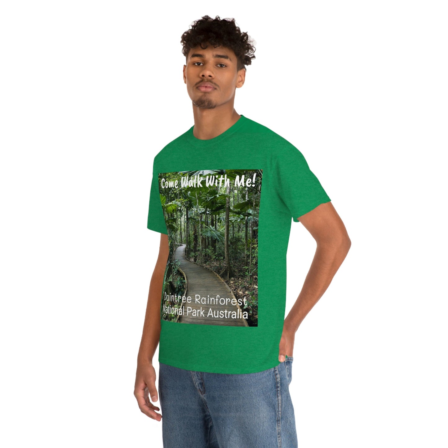 AU-PRINT UNISEX GILDAN 5000 - Heavy Cotton Tee - DAINTREE RAINFOREST National Park - Australia - Printed in AU by The Print Bar - Green Forest Home