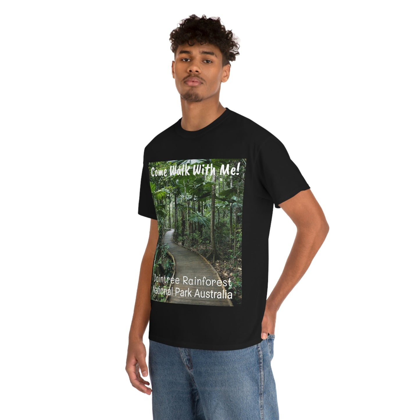 AU-PRINT UNISEX GILDAN 5000 - Heavy Cotton Tee - DAINTREE RAINFOREST National Park - Australia - Printed in AU by The Print Bar - Green Forest Home