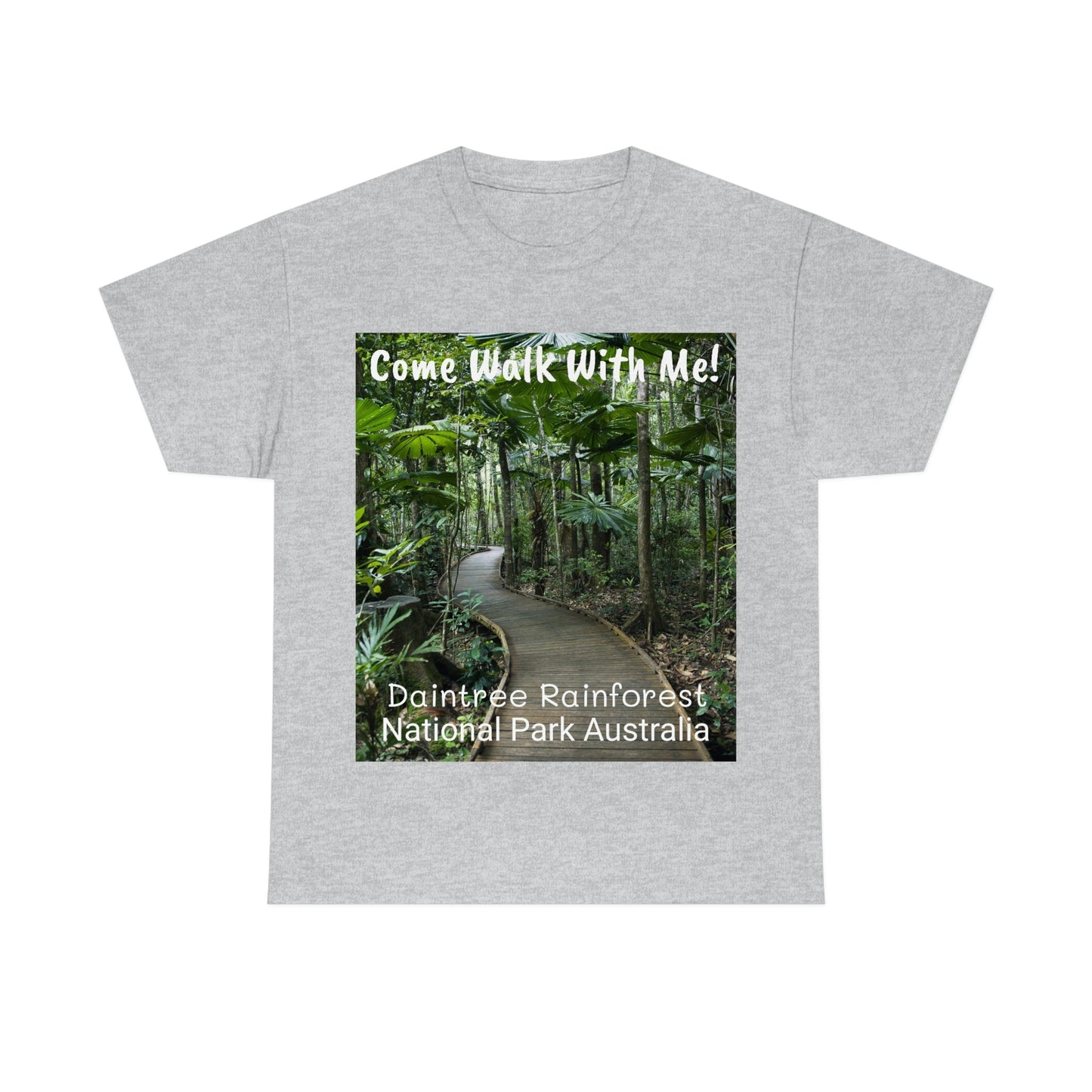 AU-PRINT UNISEX GILDAN 5000 - Heavy Cotton Tee - DAINTREE RAINFOREST National Park - Australia - Printed in AU by The Print Bar - Green Forest Home