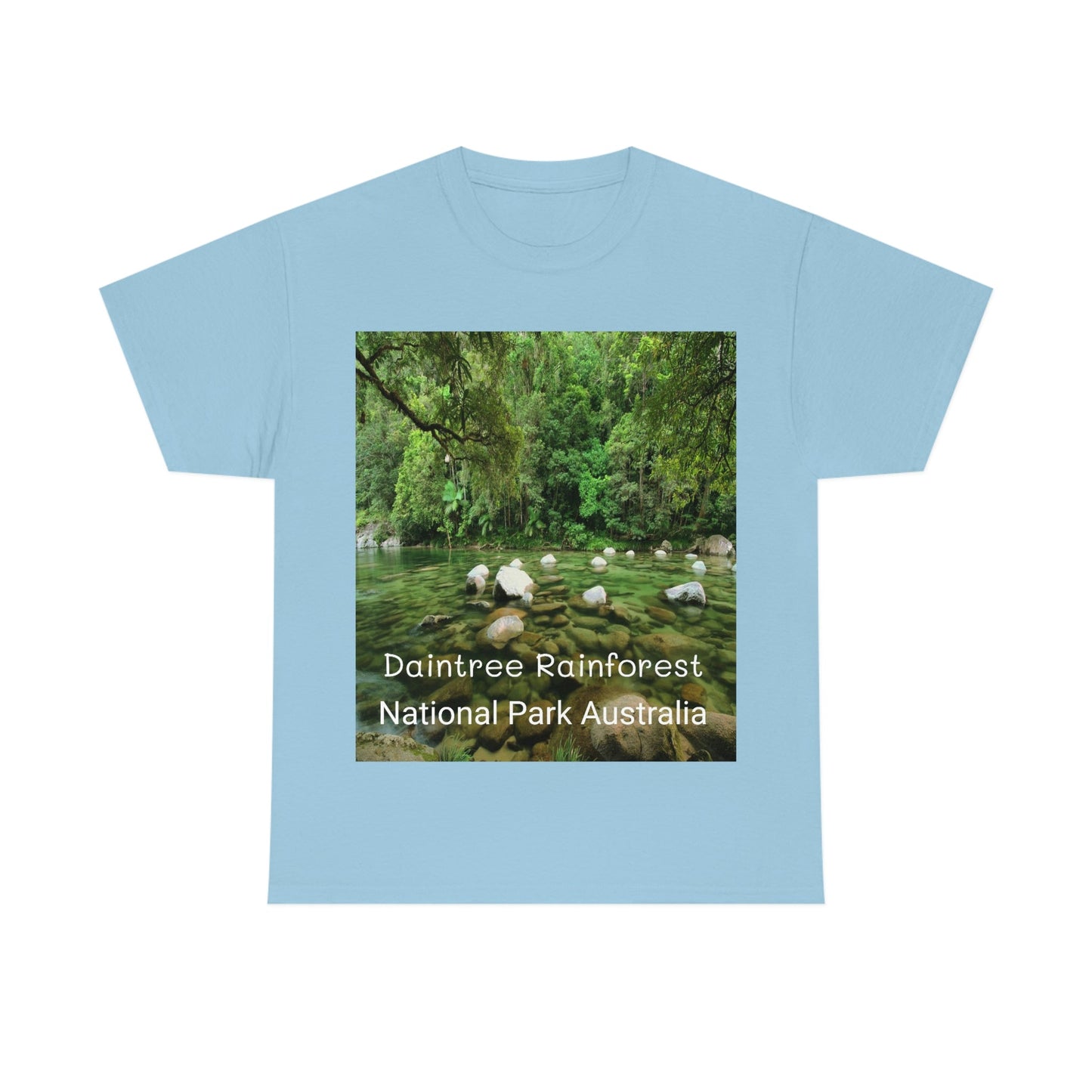 AU-PRINT UNISEX GILDAN 5000 - Heavy Cotton Tee - DAINTREE RAINFOREST National Park - Australia - Printed in AU by The Print Bar - Green Forest Home