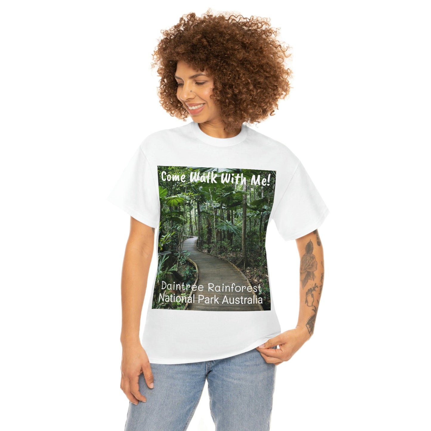 AU-PRINT UNISEX GILDAN 5000 - Heavy Cotton Tee - DAINTREE RAINFOREST National Park - Australia - Printed in AU by The Print Bar - Green Forest Home