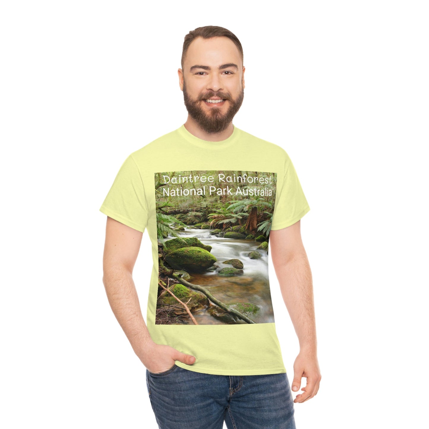 AU-PRINT UNISEX GILDAN 5000 - Heavy Cotton Tee - DAINTREE RAINFOREST National Park - Australia - Printed in AU by The Print Bar - Green Forest Home