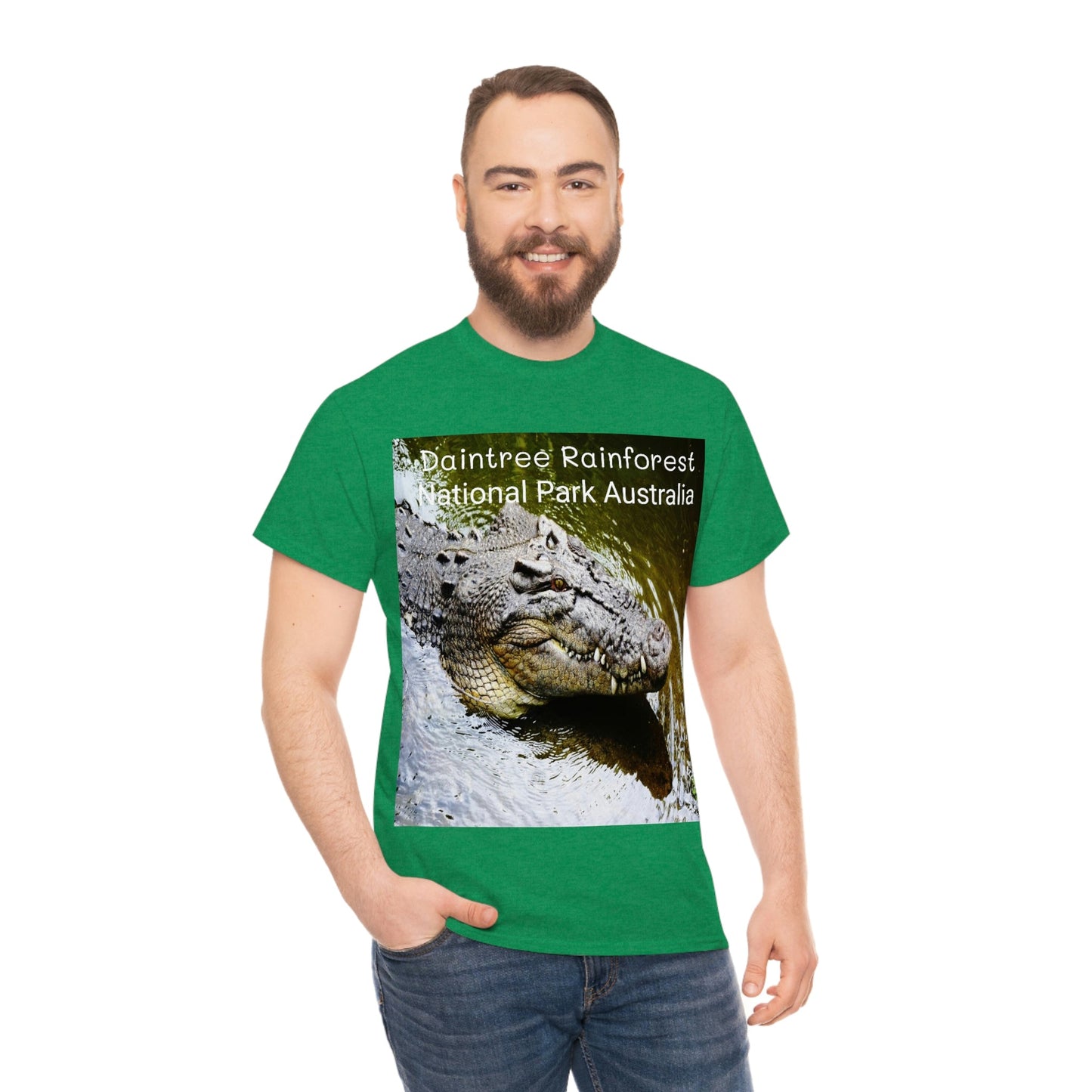 AU-PRINT UNISEX GILDAN 5000 - Heavy Cotton Tee - DAINTREE RAINFOREST National-Park - Australia - Printed in AU by The Print Bar - Green Forest Home