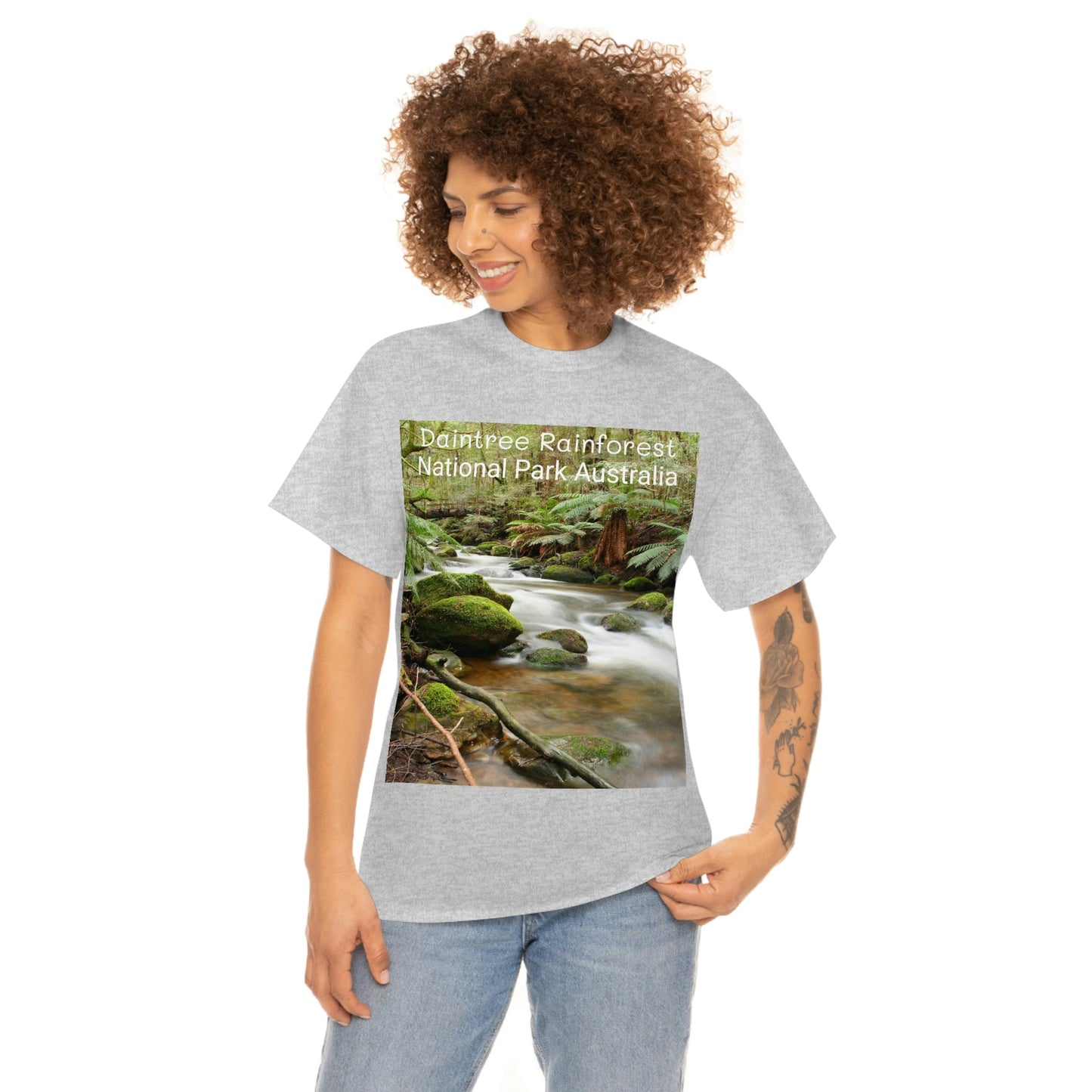 AU-PRINT UNISEX GILDAN 5000 - Heavy Cotton Tee - DAINTREE RAINFOREST National Park - Australia - Printed in AU by The Print Bar - Green Forest Home