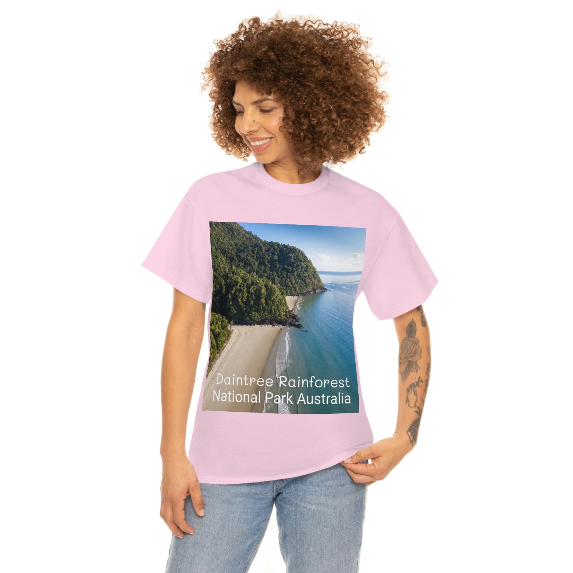 AU-PRINT UNISEX GILDAN 5000 - Heavy Cotton Tee - DAINTREE RAINFOREST National Park - Australia - Printed in AU by The Print Bar - Green Forest Home