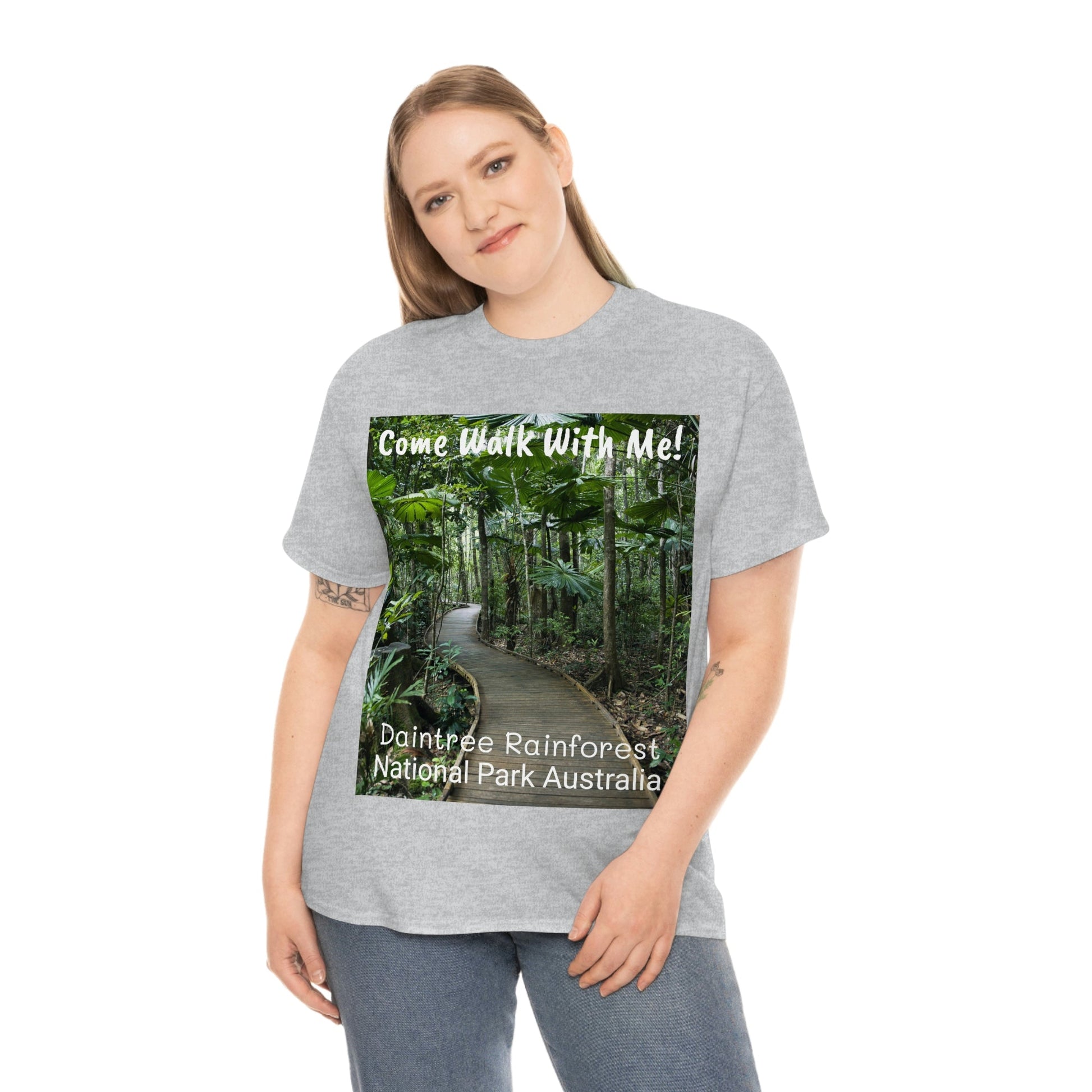 AU-PRINT UNISEX GILDAN 5000 - Heavy Cotton Tee - DAINTREE RAINFOREST National Park - Australia - Printed in AU by The Print Bar - Green Forest Home