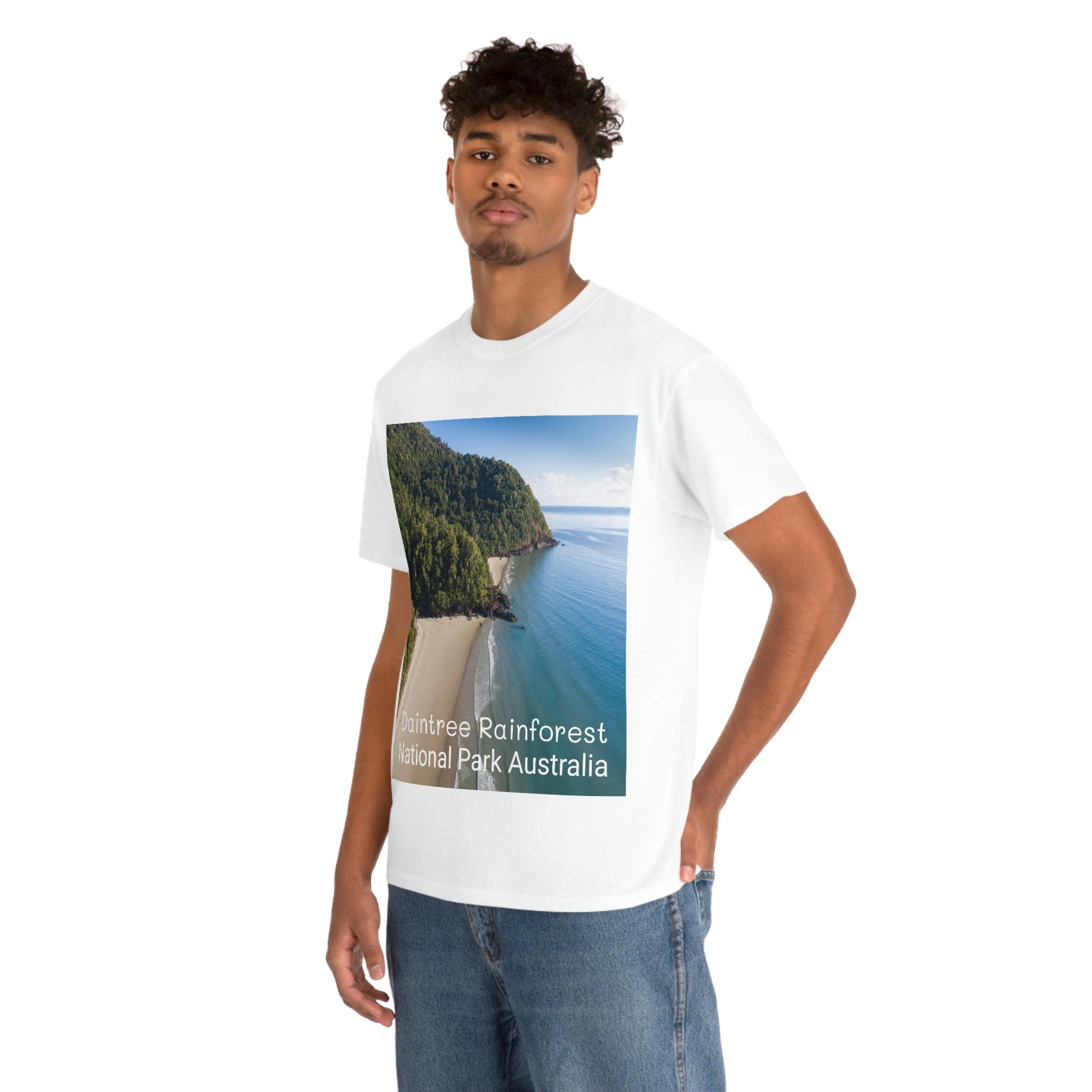 AU-PRINT UNISEX GILDAN 5000 - Heavy Cotton Tee - DAINTREE RAINFOREST National Park - Australia - Printed in AU by The Print Bar - Green Forest Home