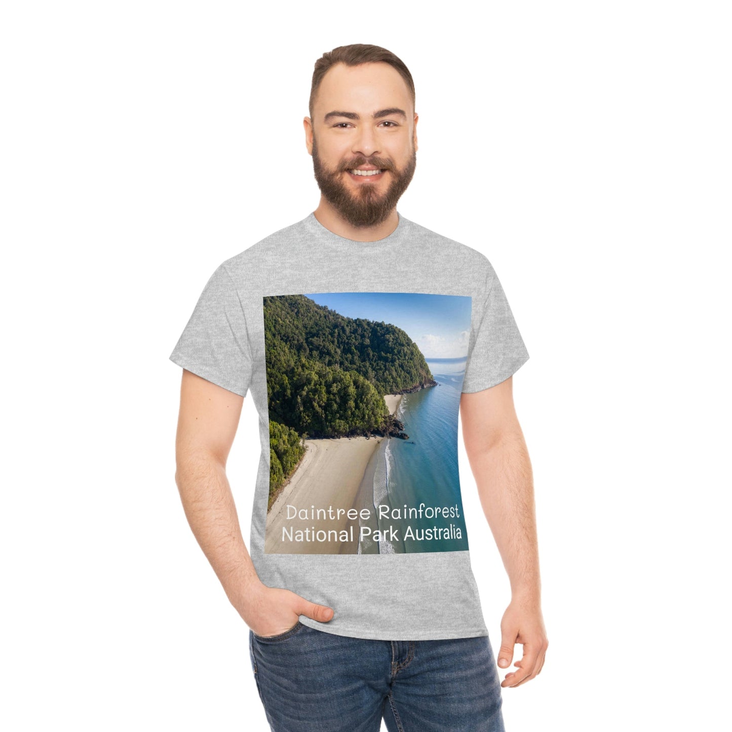 AU-PRINT UNISEX GILDAN 5000 - Heavy Cotton Tee - DAINTREE RAINFOREST National Park - Australia - Printed in AU by The Print Bar - Green Forest Home