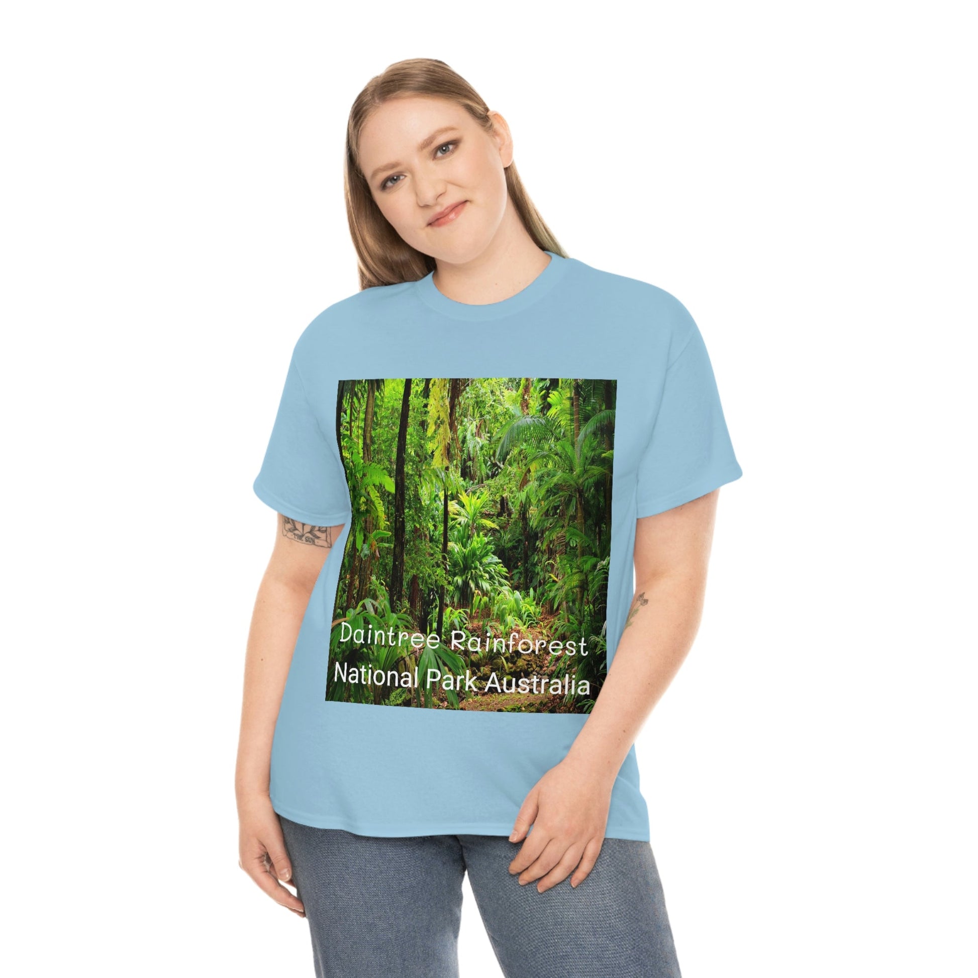 AU-PRINT UNISEX GILDAN 5000 - Heavy Cotton Tee - DAINTREE RAINFOREST National Park - Australia - Printed in AU by The Print Bar - Green Forest Home