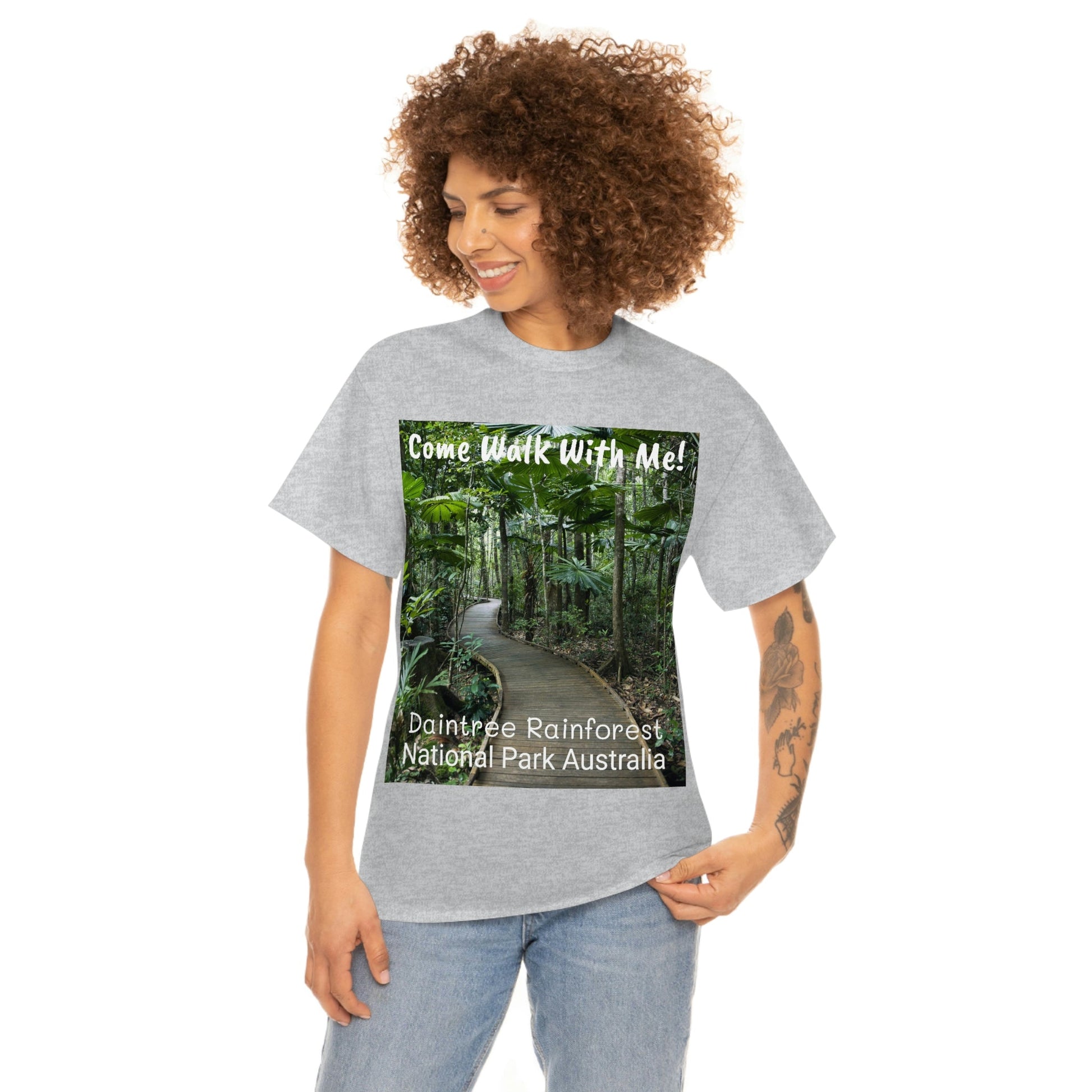 AU-PRINT UNISEX GILDAN 5000 - Heavy Cotton Tee - DAINTREE RAINFOREST National Park - Australia - Printed in AU by The Print Bar - Green Forest Home