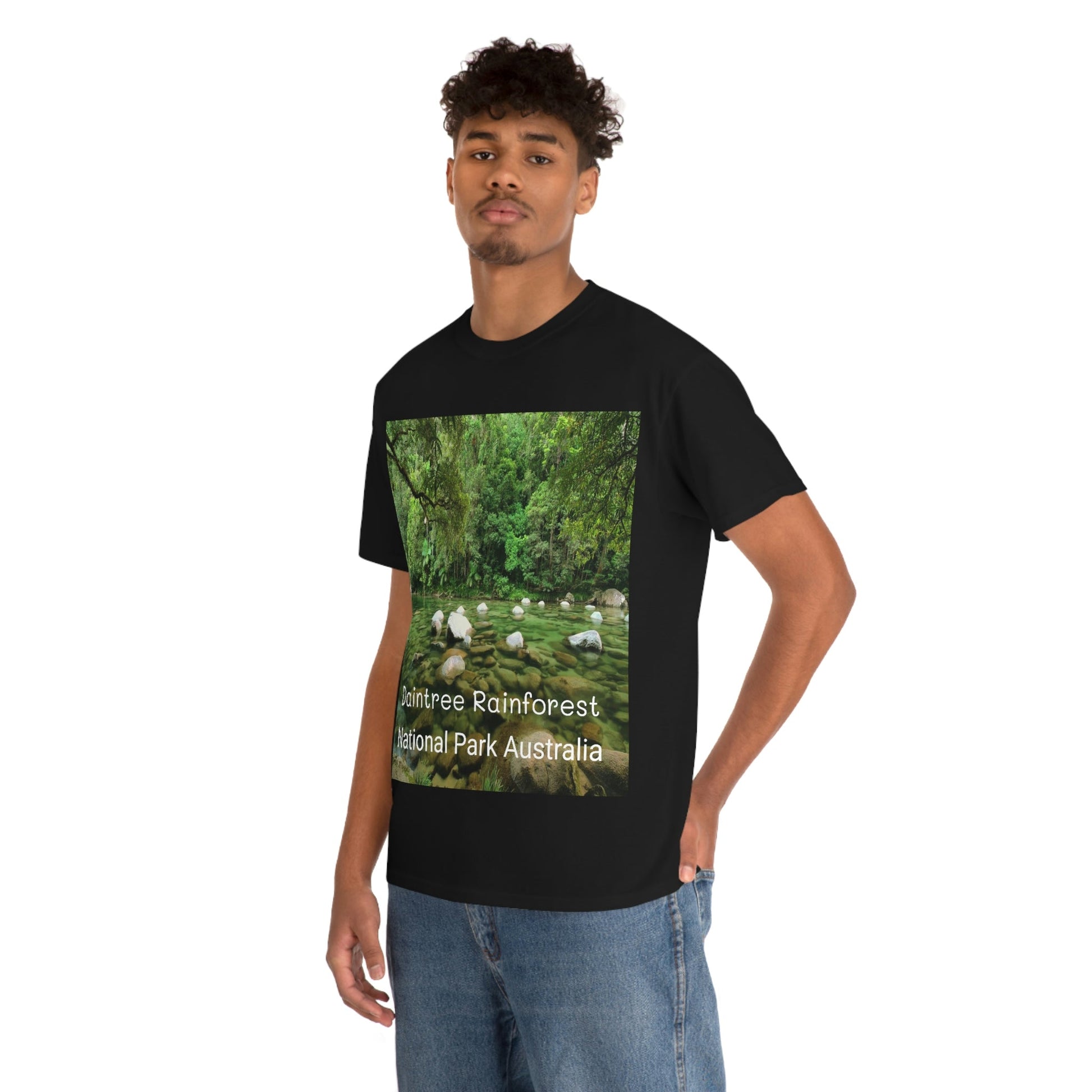 AU-PRINT UNISEX GILDAN 5000 - Heavy Cotton Tee - DAINTREE RAINFOREST National Park - Australia - Printed in AU by The Print Bar - Green Forest Home