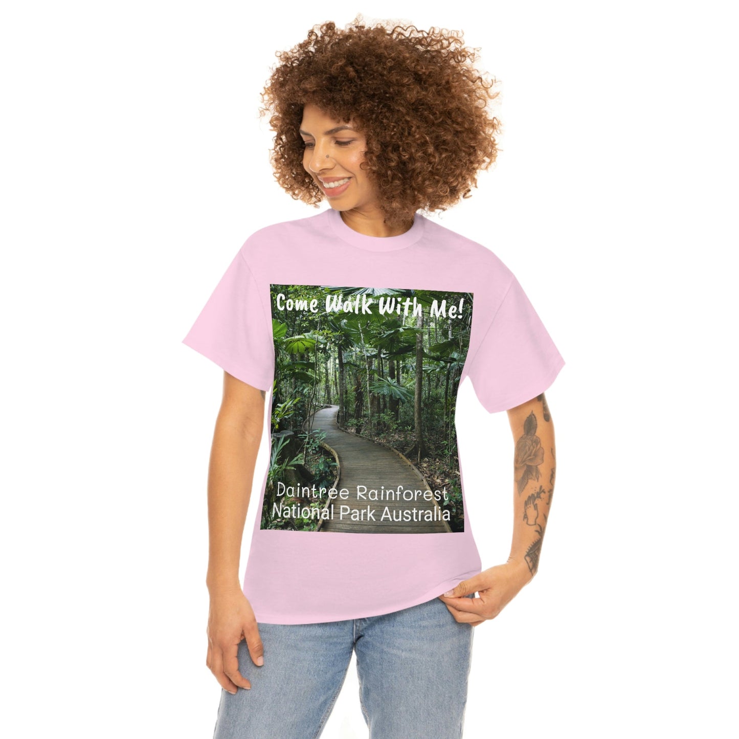 AU-PRINT UNISEX GILDAN 5000 - Heavy Cotton Tee - DAINTREE RAINFOREST National Park - Australia - Printed in AU by The Print Bar - Green Forest Home