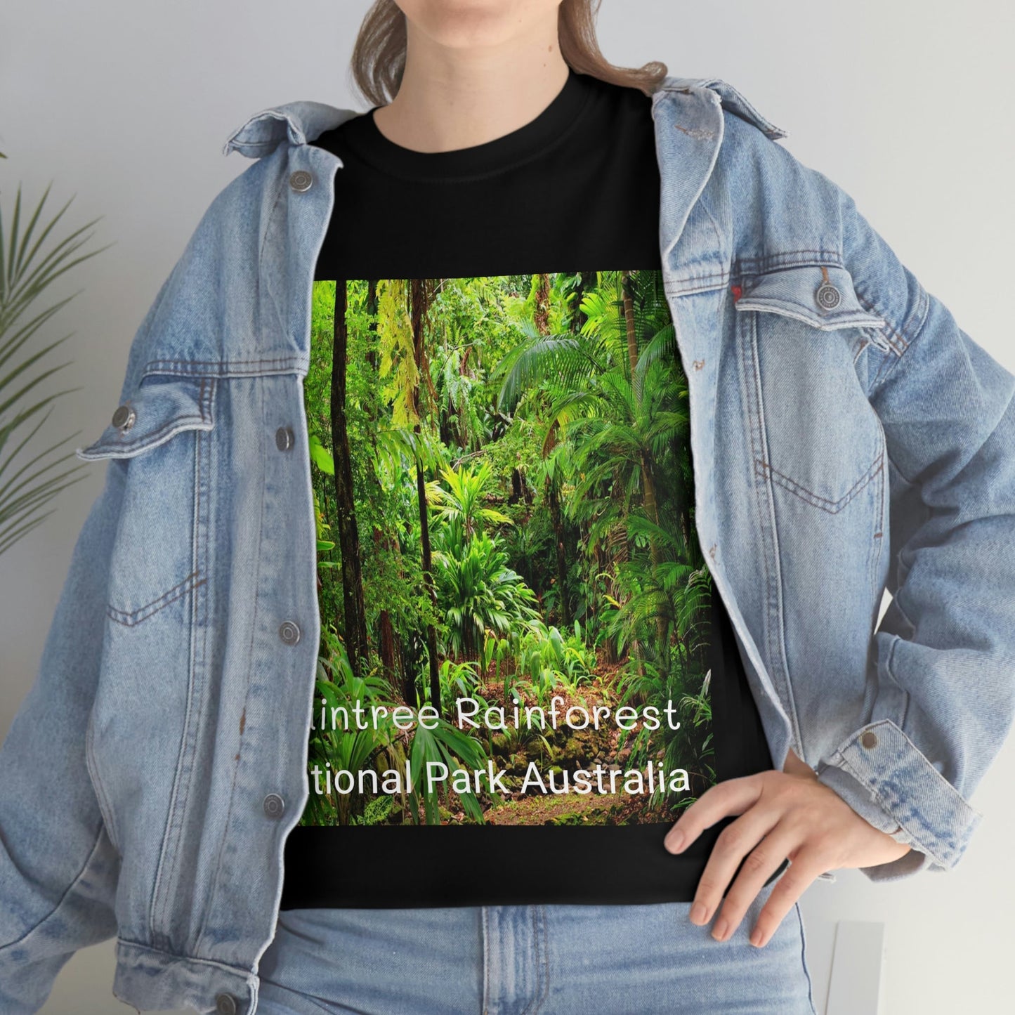 AU-PRINT UNISEX GILDAN 5000 - Heavy Cotton Tee - DAINTREE RAINFOREST National-Park - Australia - Printed in AU by The Print Bar - Green Forest Home