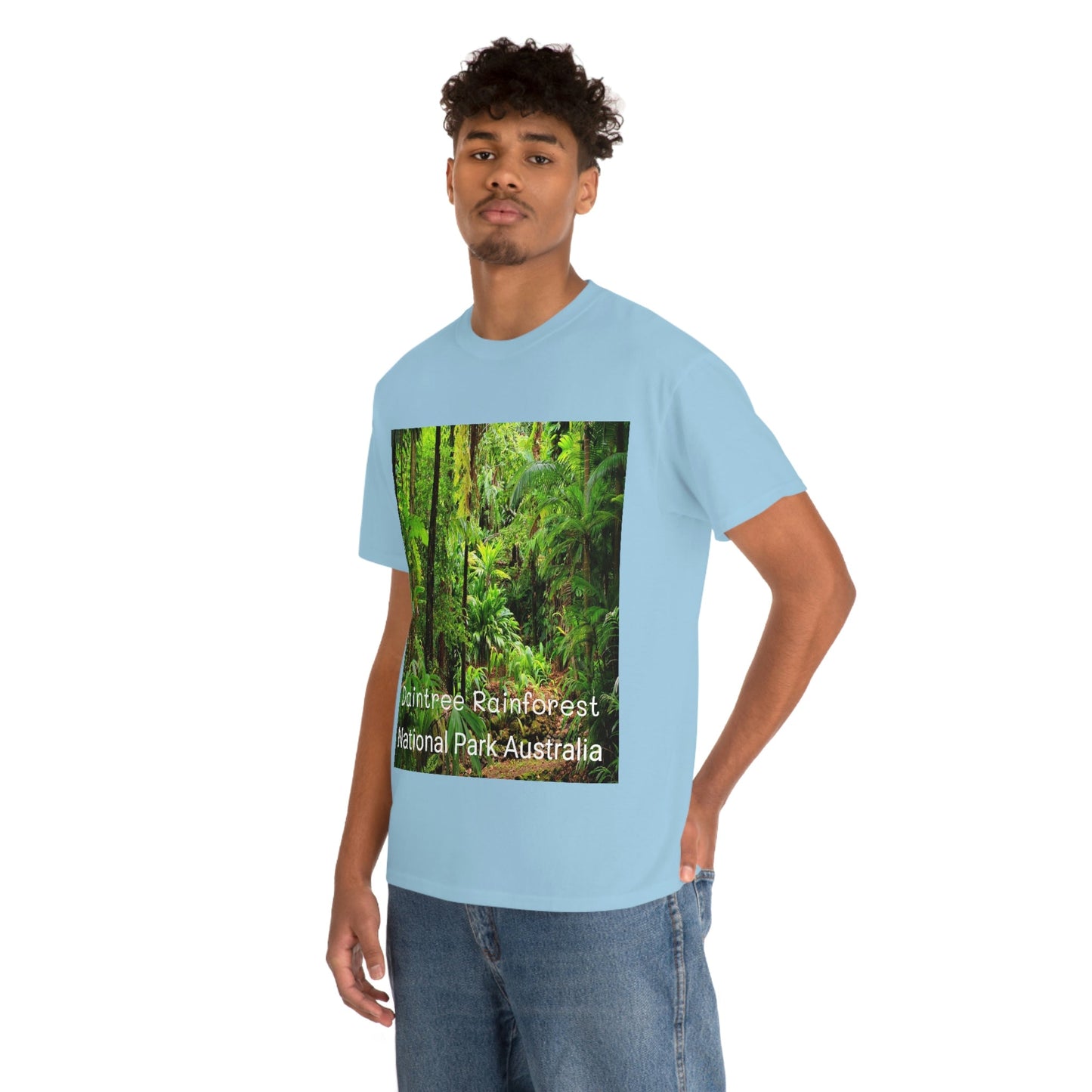 AU-PRINT UNISEX GILDAN 5000 - Heavy Cotton Tee - DAINTREE RAINFOREST National-Park - Australia - Printed in AU by The Print Bar - Green Forest Home