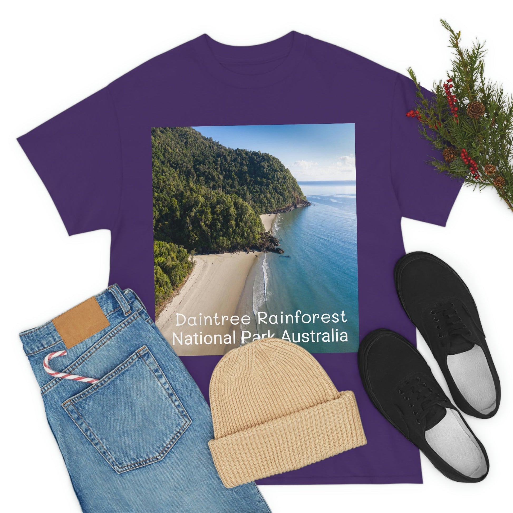 AU-PRINT UNISEX GILDAN 5000 - Heavy Cotton Tee - DAINTREE RAINFOREST National Park - Australia - Printed in AU by The Print Bar - Green Forest Home