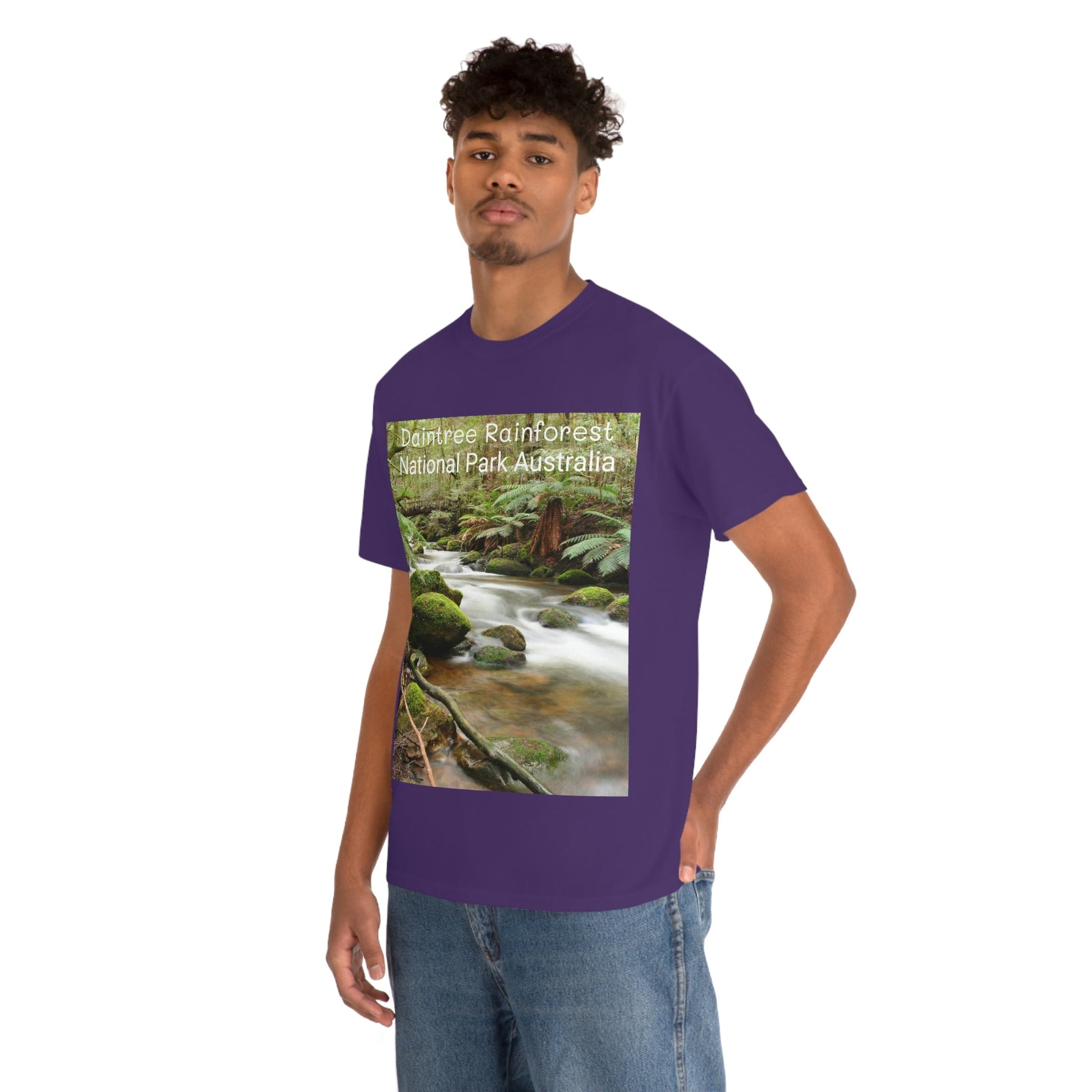 AU-PRINT UNISEX GILDAN 5000 - Heavy Cotton Tee - DAINTREE RAINFOREST National Park - Australia - Printed in AU by The Print Bar - Green Forest Home