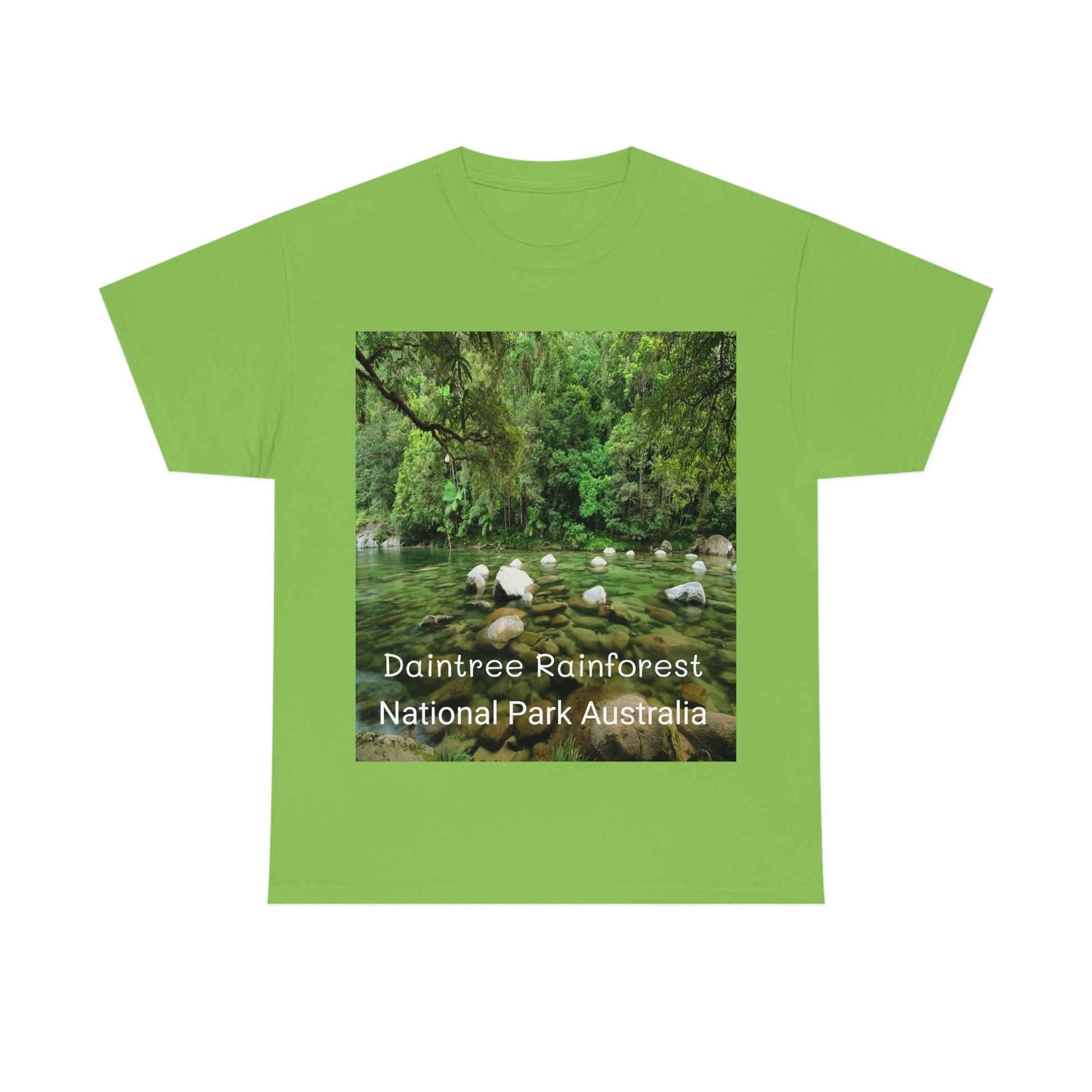 AU-PRINT UNISEX GILDAN 5000 - Heavy Cotton Tee - DAINTREE RAINFOREST National Park - Australia - Printed in AU by The Print Bar - Green Forest Home