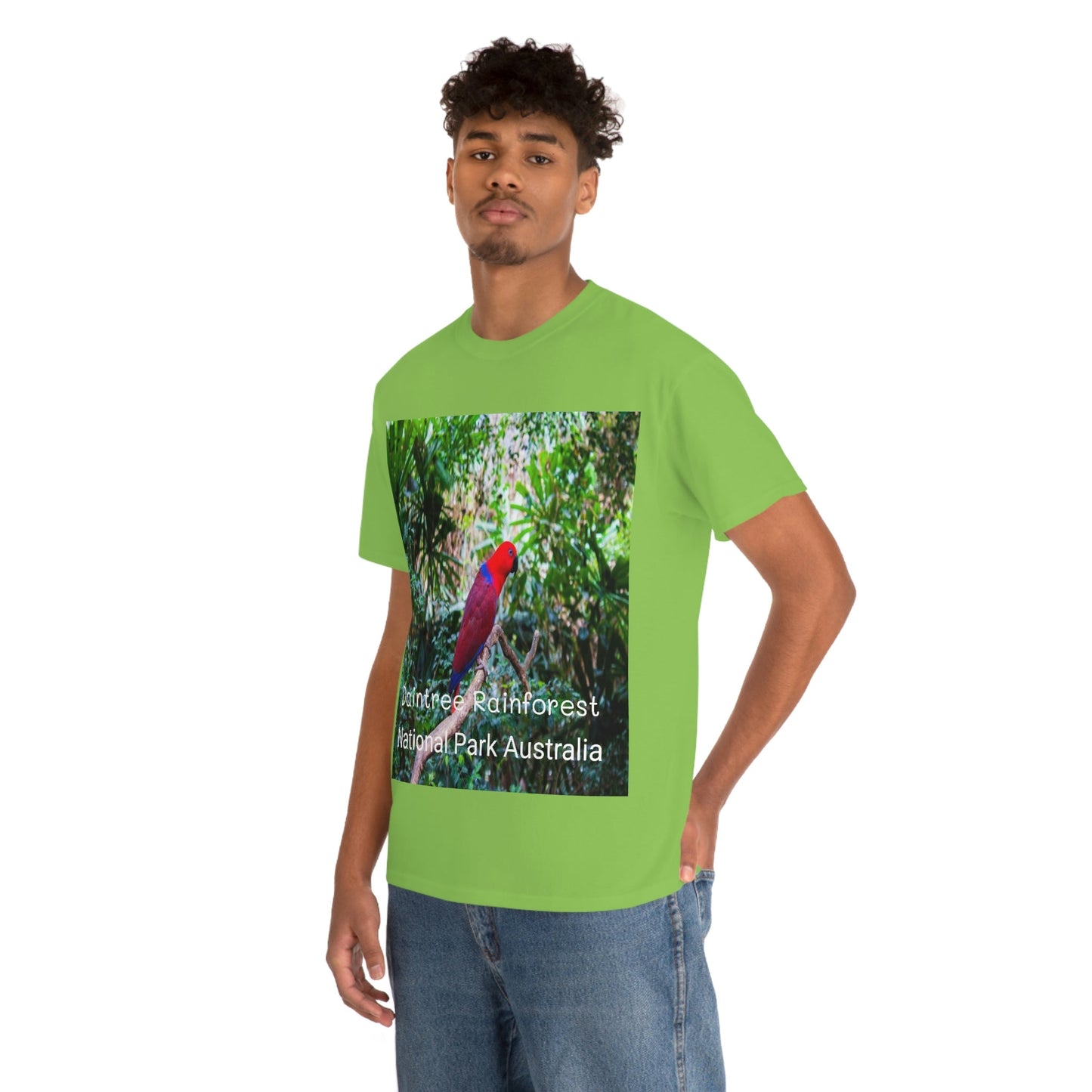 AU-PRINT UNISEX GILDAN 5000 - Heavy Cotton Tee - DAINTREE RAINFOREST National Park - Australia - Printed in AU by The Print Bar - Green Forest Home