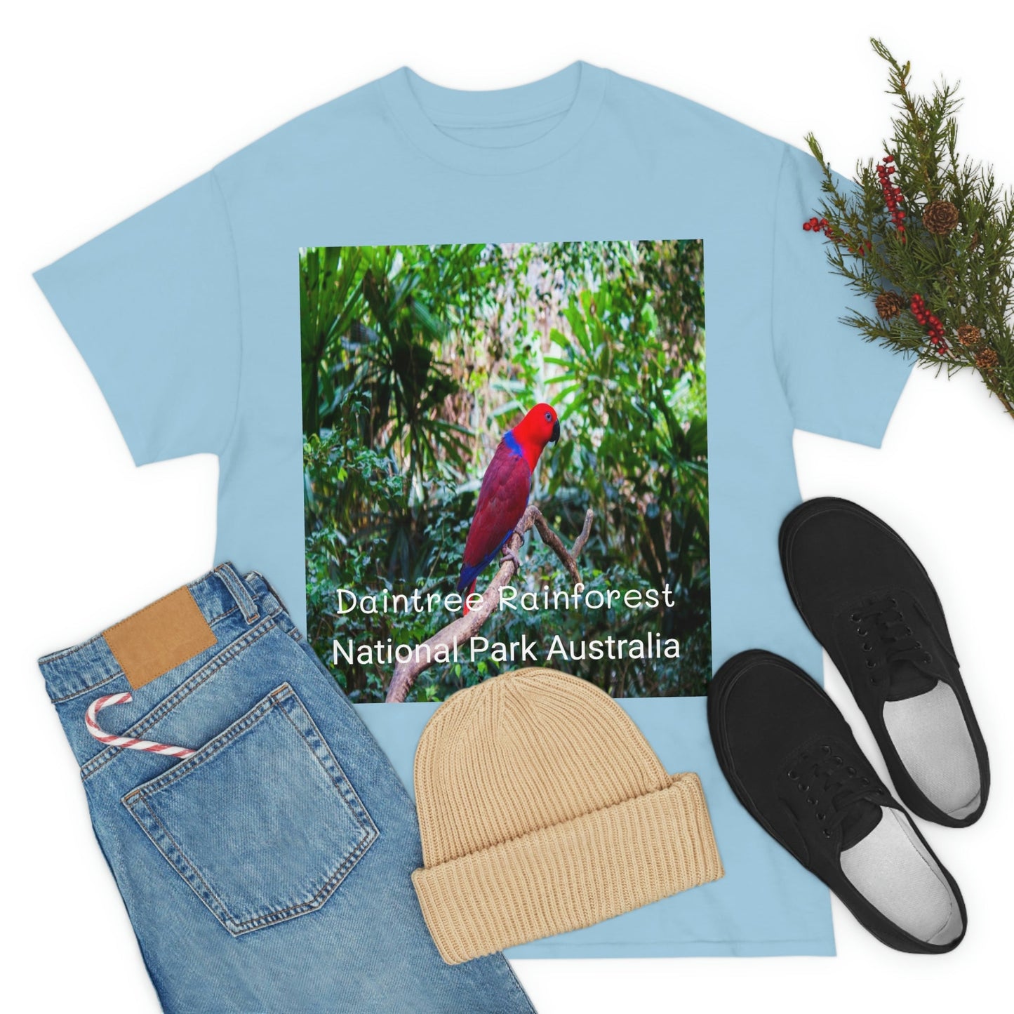 AU-PRINT UNISEX GILDAN 5000 - Heavy Cotton Tee - DAINTREE RAINFOREST National Park - Australia - Printed in AU by The Print Bar - Green Forest Home