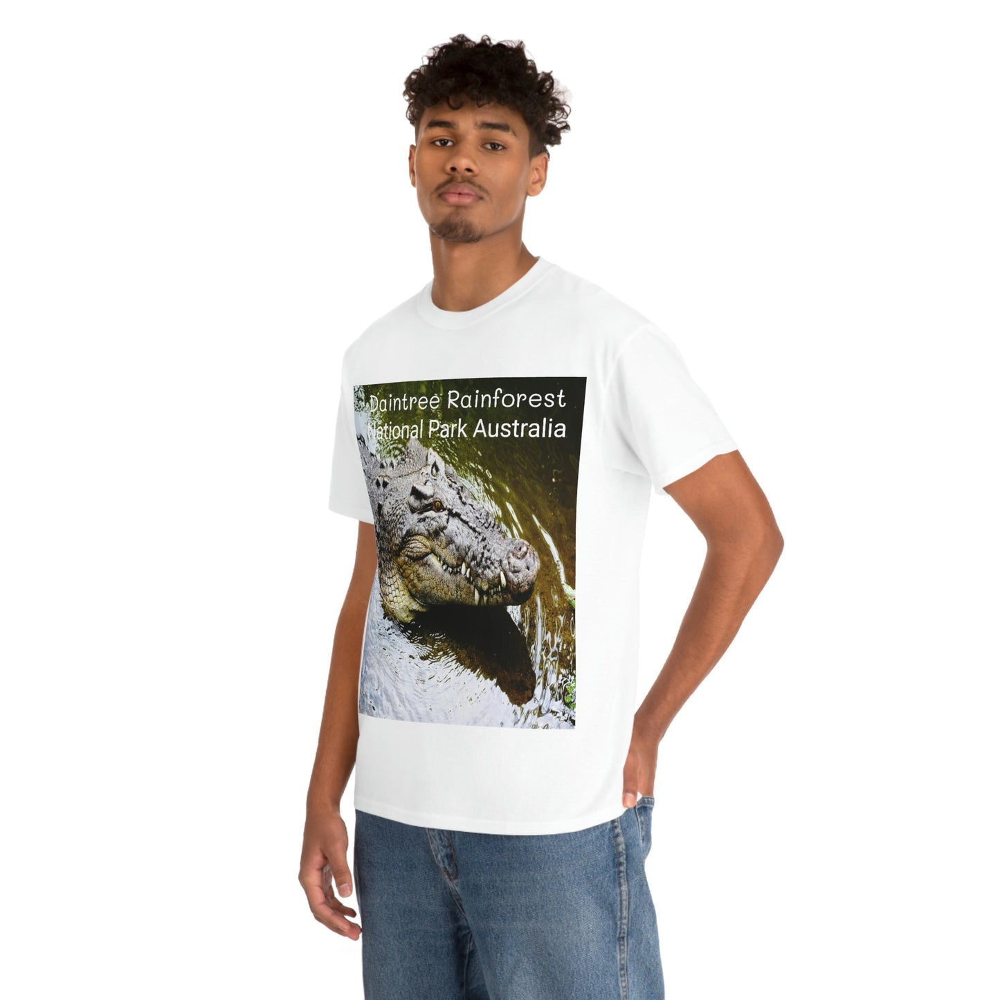 AU-PRINT UNISEX GILDAN 5000 - Heavy Cotton Tee - DAINTREE RAINFOREST National-Park - Australia - Printed in AU by The Print Bar - Green Forest Home