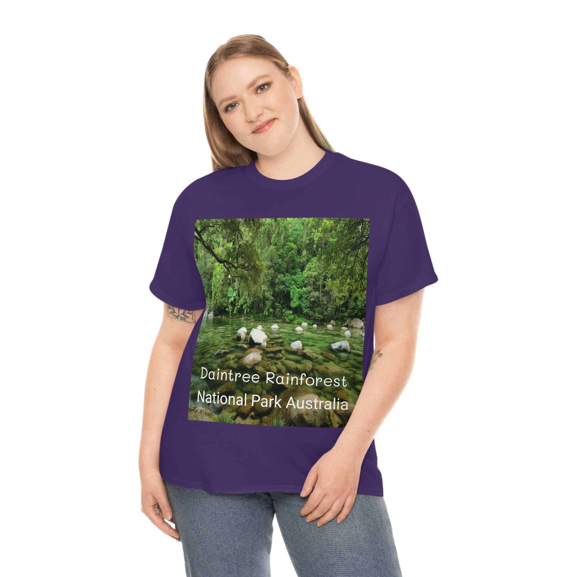 AU-PRINT UNISEX GILDAN 5000 - Heavy Cotton Tee - DAINTREE RAINFOREST National Park - Australia - Printed in AU by The Print Bar - Green Forest Home