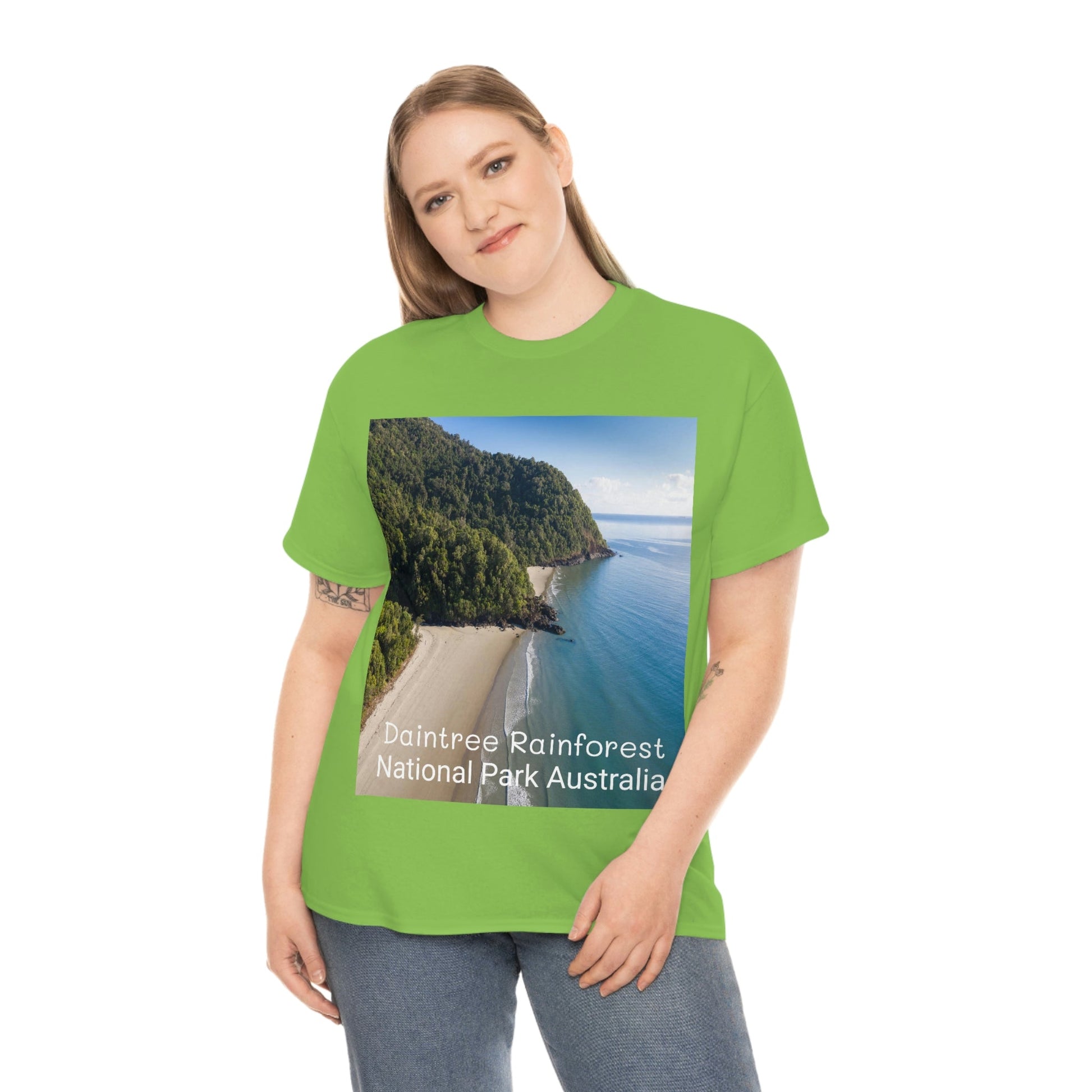 AU-PRINT UNISEX GILDAN 5000 - Heavy Cotton Tee - DAINTREE RAINFOREST National Park - Australia - Printed in AU by The Print Bar - Green Forest Home