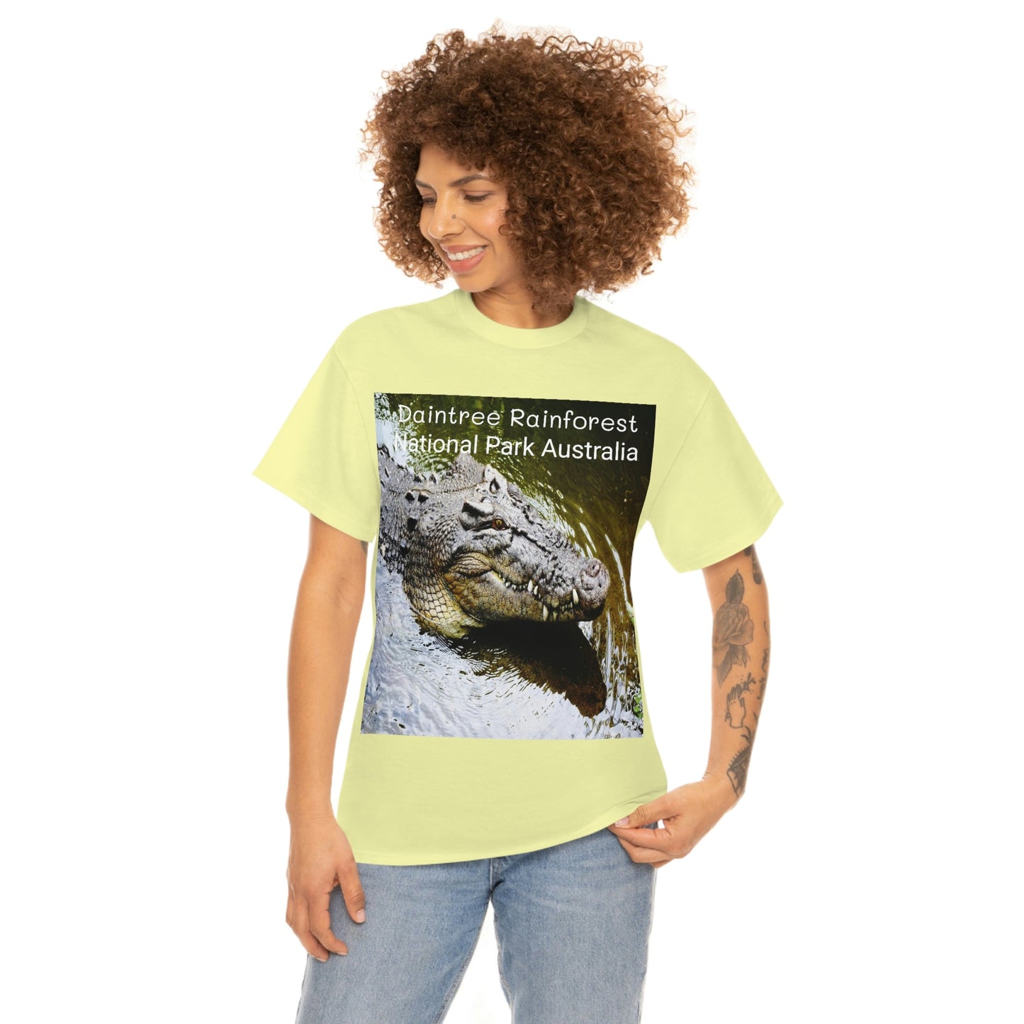 AU-PRINT UNISEX GILDAN 5000 - Heavy Cotton Tee - DAINTREE RAINFOREST National-Park - Australia - Printed in AU by The Print Bar - Green Forest Home