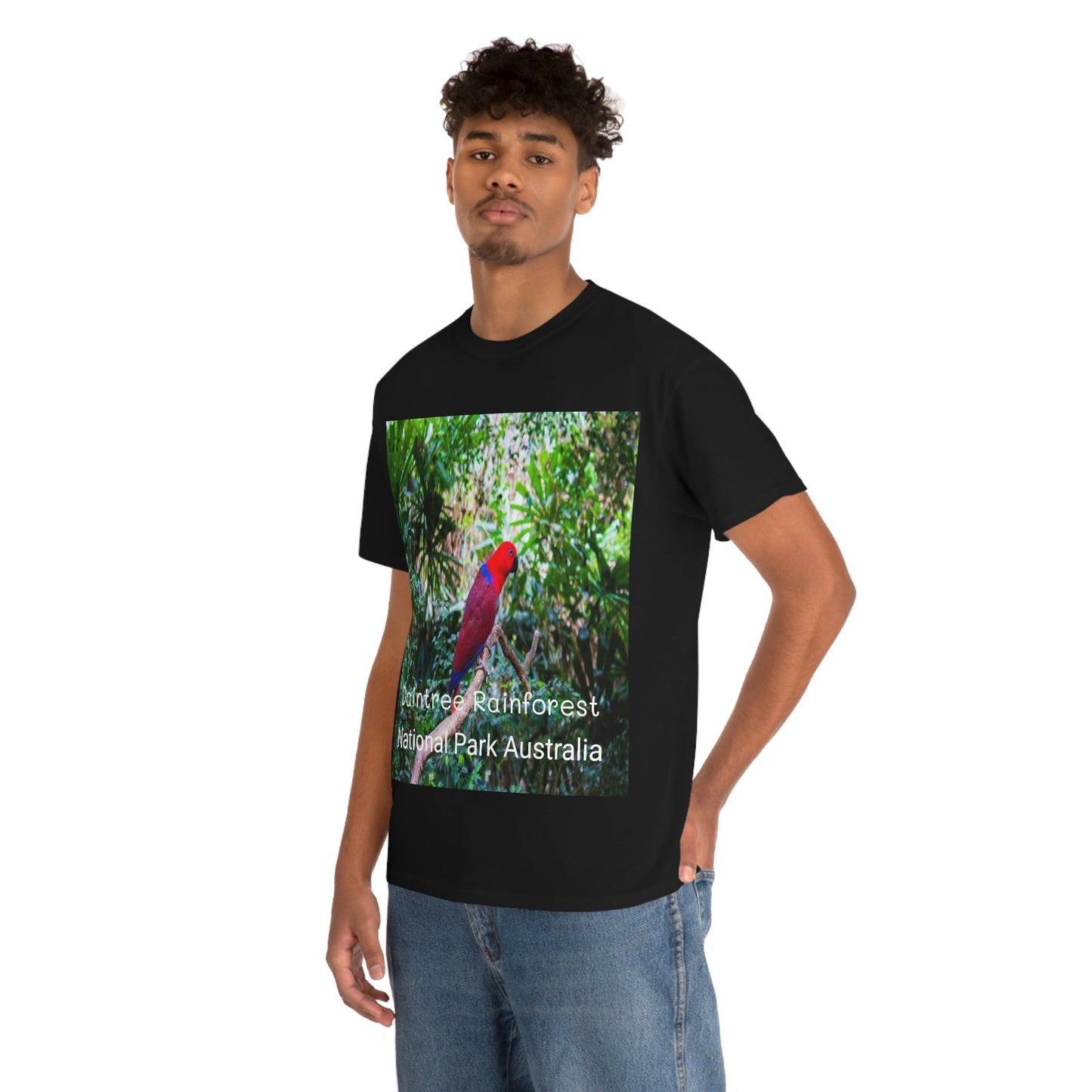 AU-PRINT UNISEX GILDAN 5000 - Heavy Cotton Tee - DAINTREE RAINFOREST National Park - Australia - Printed in AU by The Print Bar - Green Forest Home