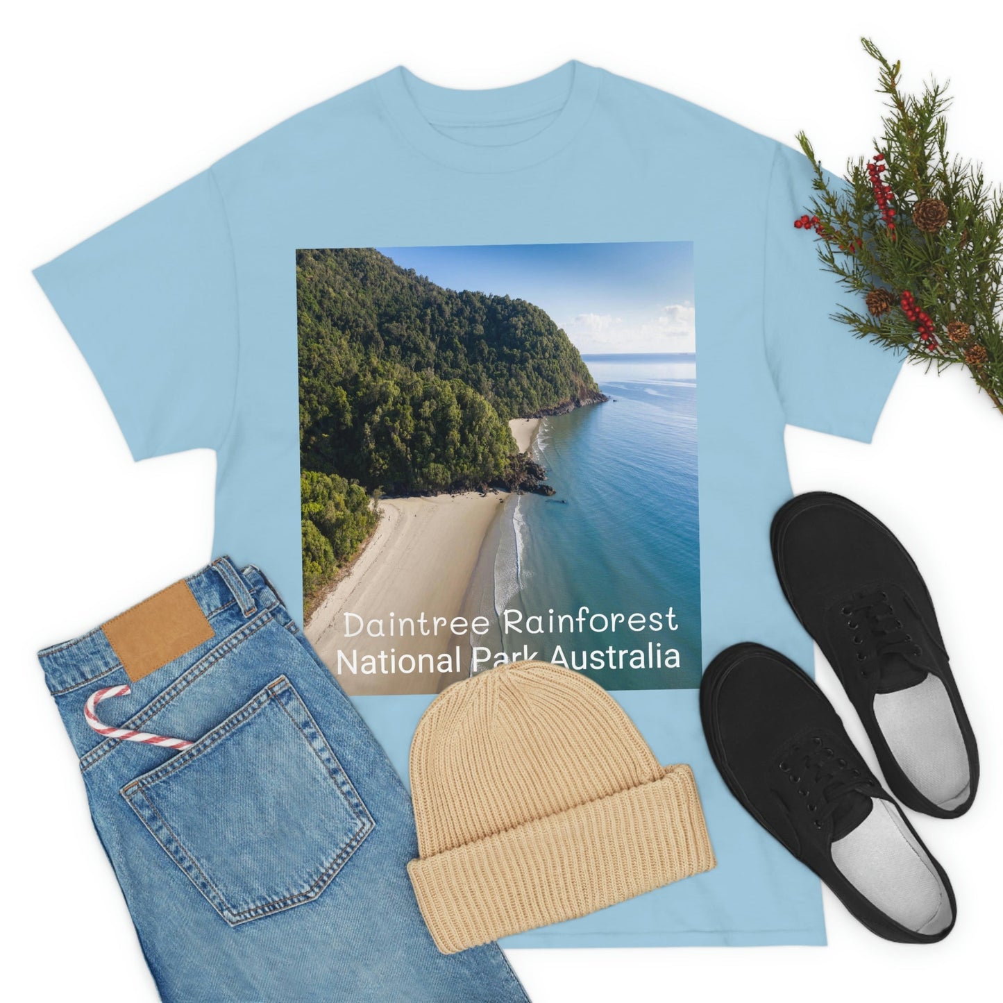 AU-PRINT UNISEX GILDAN 5000 - Heavy Cotton Tee - DAINTREE RAINFOREST National Park - Australia - Printed in AU by The Print Bar - Green Forest Home