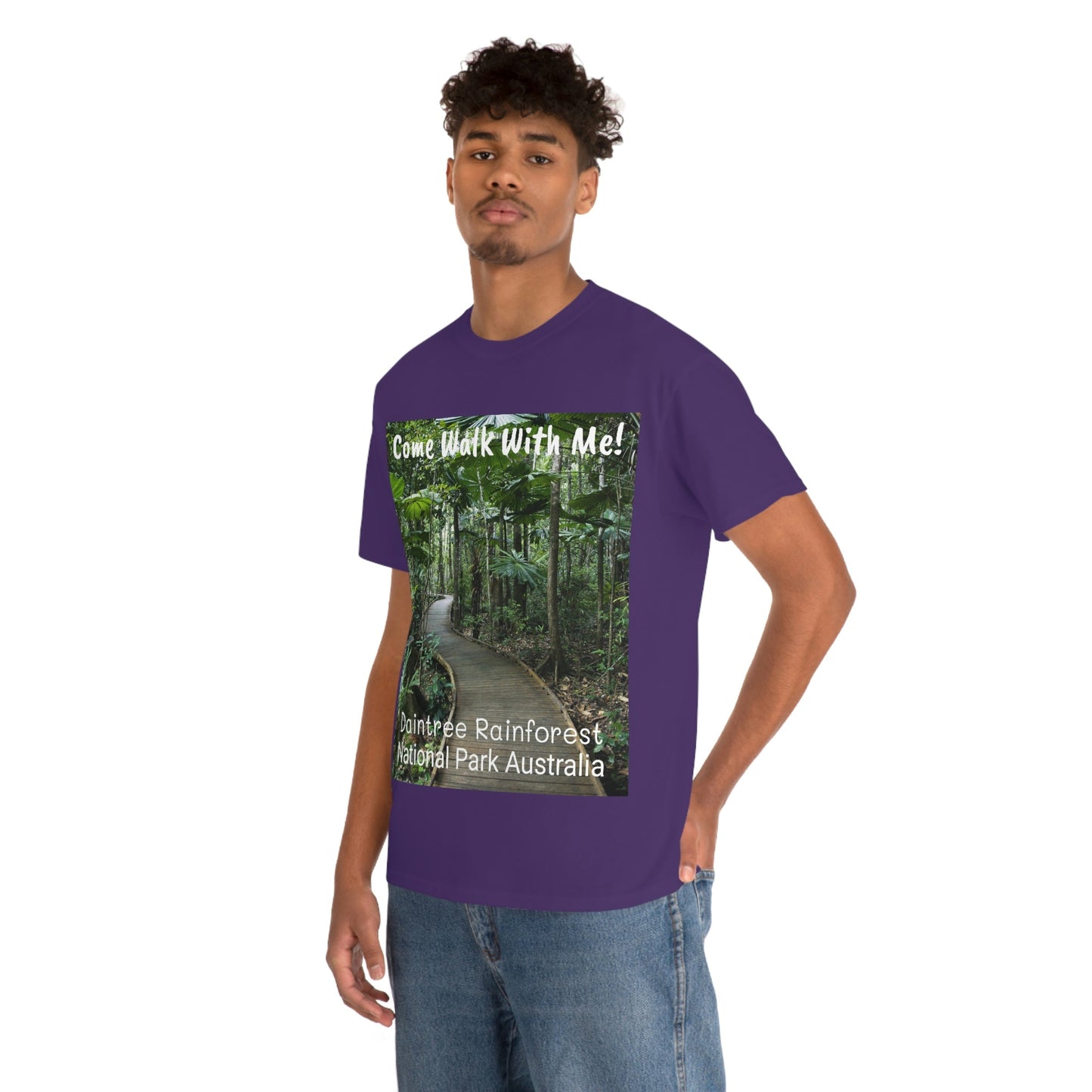 AU-PRINT UNISEX GILDAN 5000 - Heavy Cotton Tee - DAINTREE RAINFOREST National Park - Australia - Printed in AU by The Print Bar - Green Forest Home