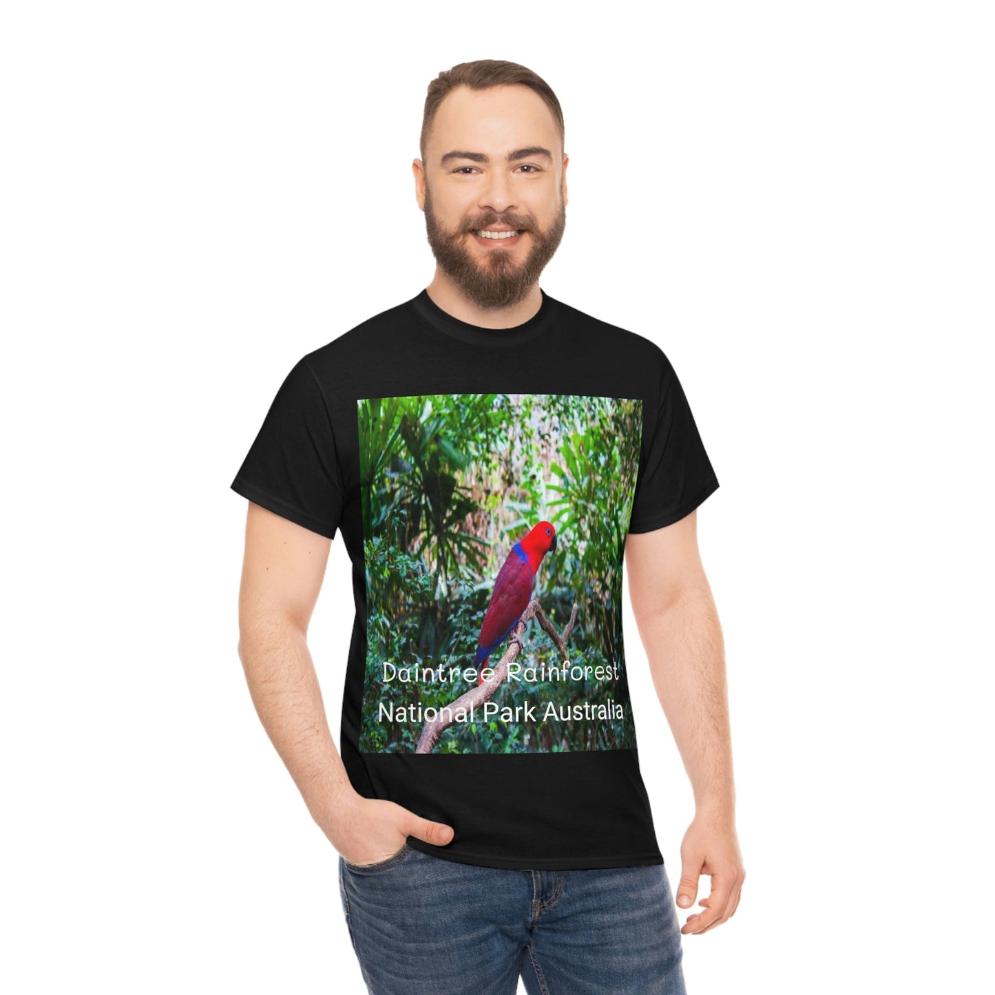 AU-PRINT UNISEX GILDAN 5000 - Heavy Cotton Tee - DAINTREE RAINFOREST National Park - Australia - Printed in AU by The Print Bar - Green Forest Home