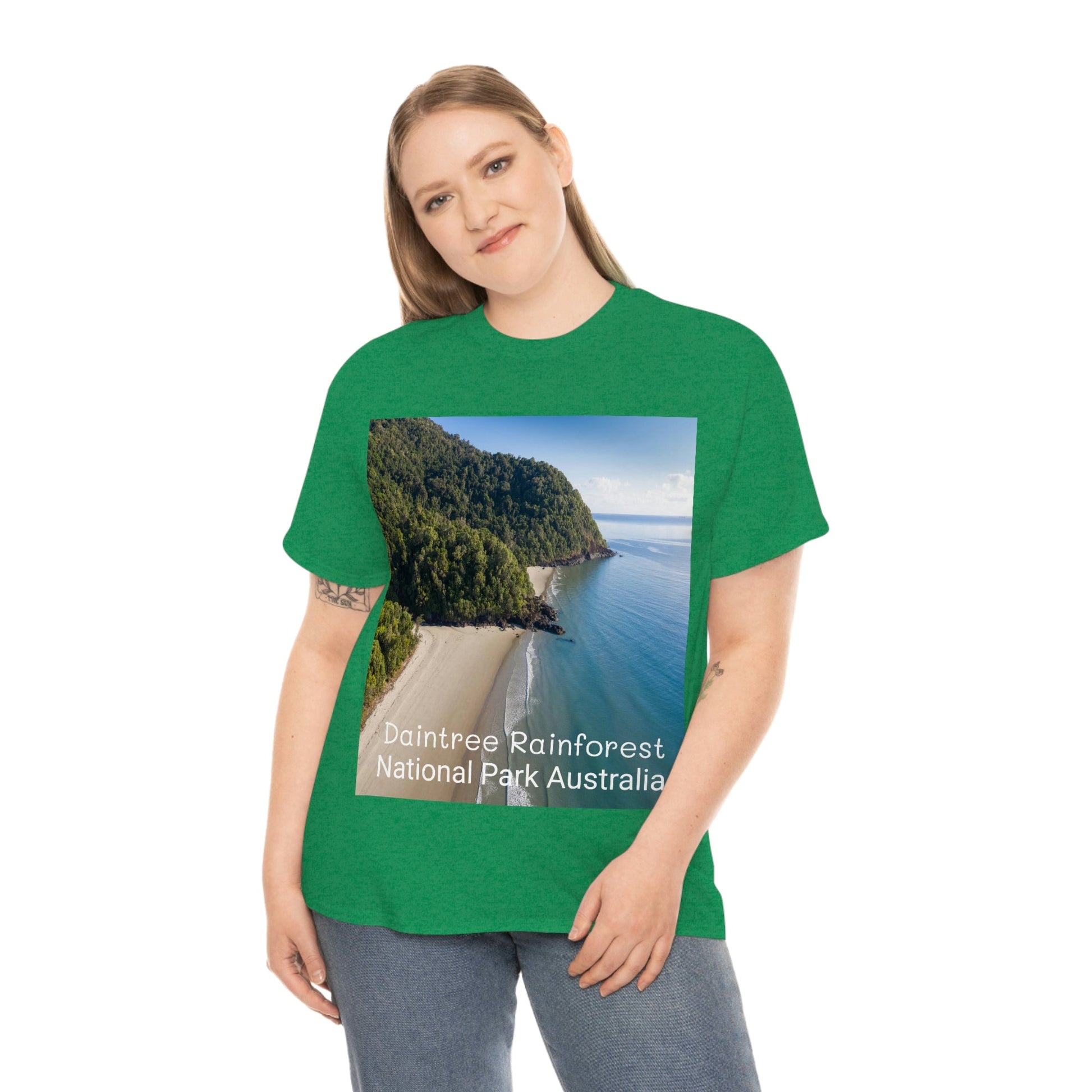 AU-PRINT UNISEX GILDAN 5000 - Heavy Cotton Tee - DAINTREE RAINFOREST National Park - Australia - Printed in AU by The Print Bar - Green Forest Home