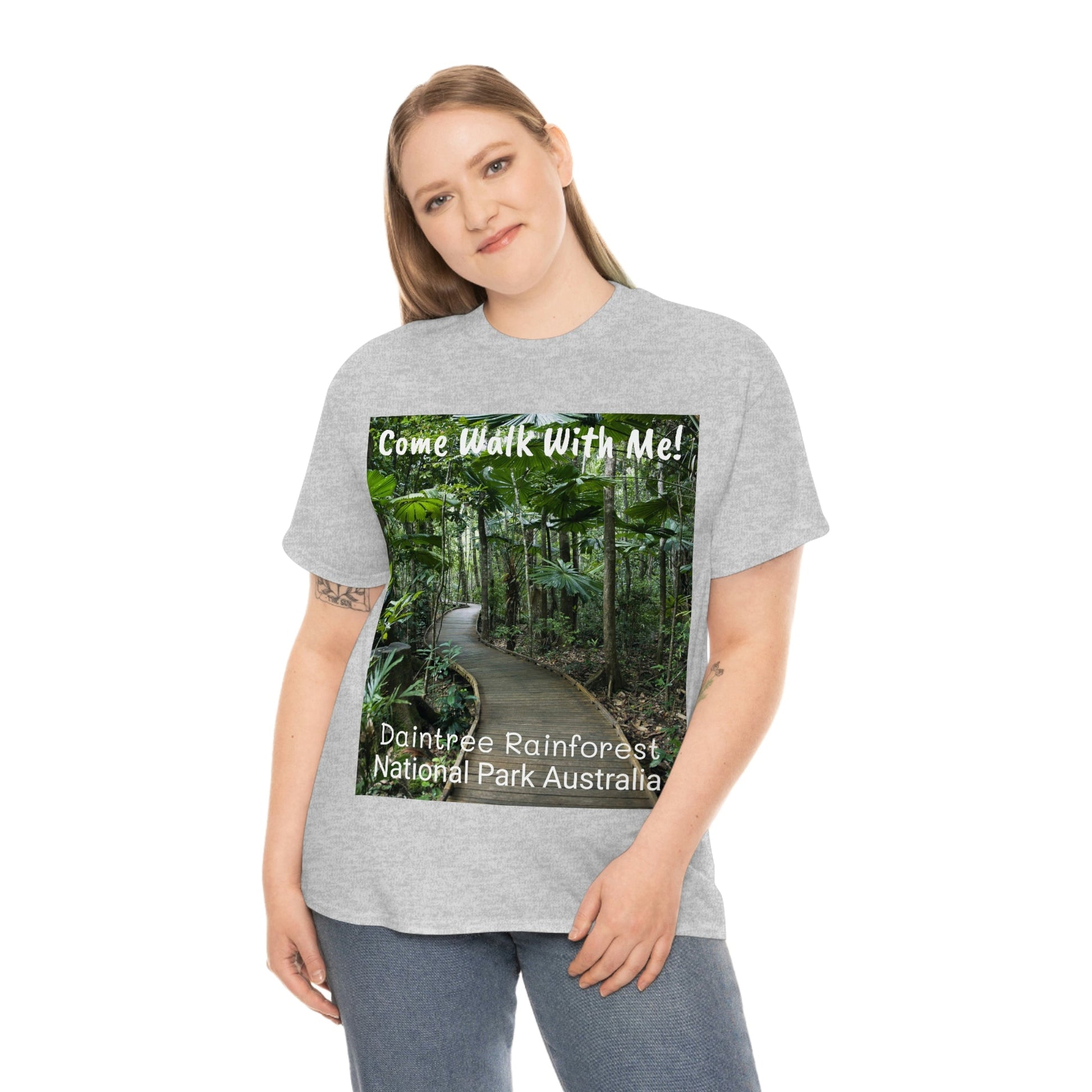 AU-PRINT UNISEX GILDAN 5000 - Heavy Cotton Tee - DAINTREE RAINFOREST National Park - Australia - Printed in AU by The Print Bar - Green Forest Home