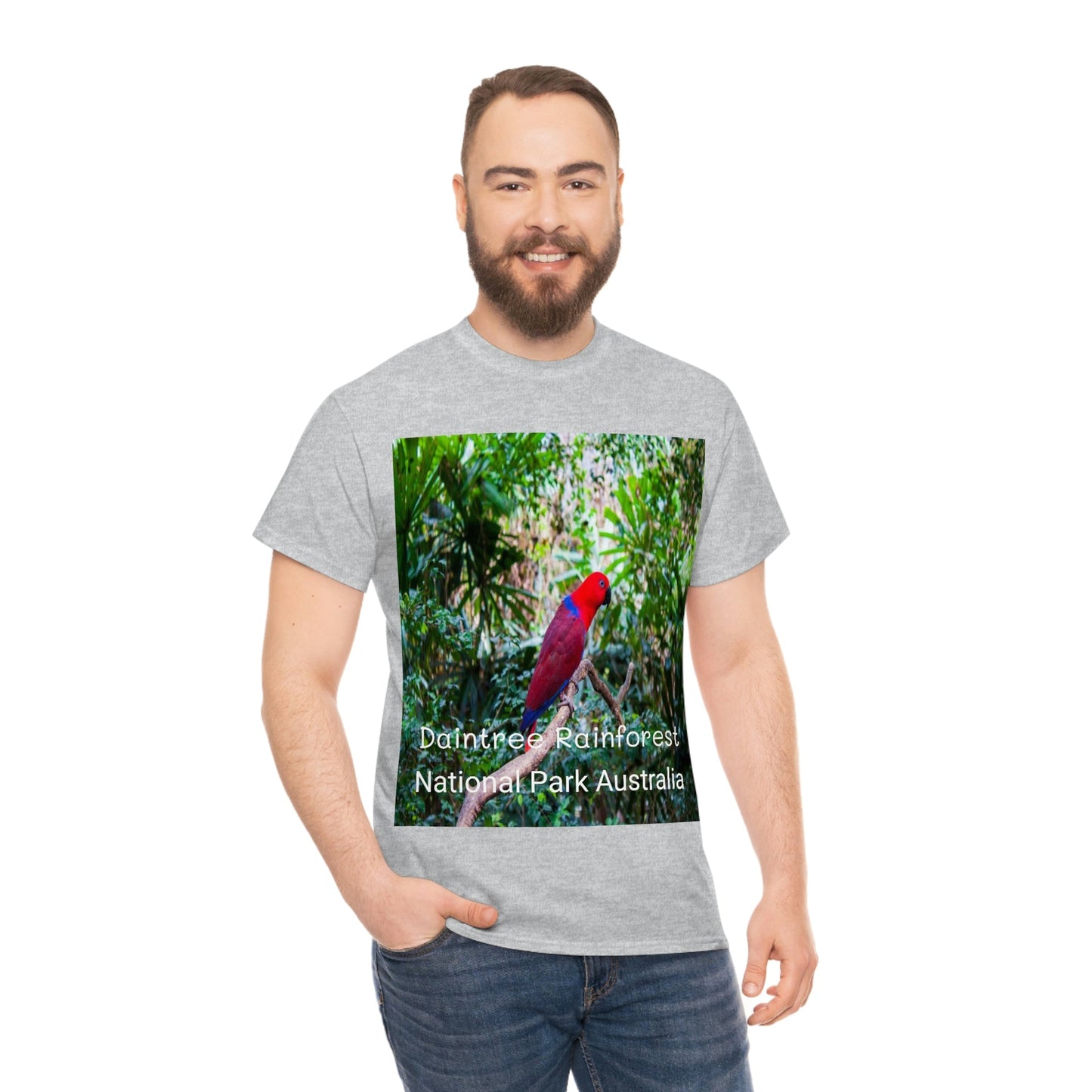 AU-PRINT UNISEX GILDAN 5000 - Heavy Cotton Tee - DAINTREE RAINFOREST National Park - Australia - Printed in AU by The Print Bar - Green Forest Home