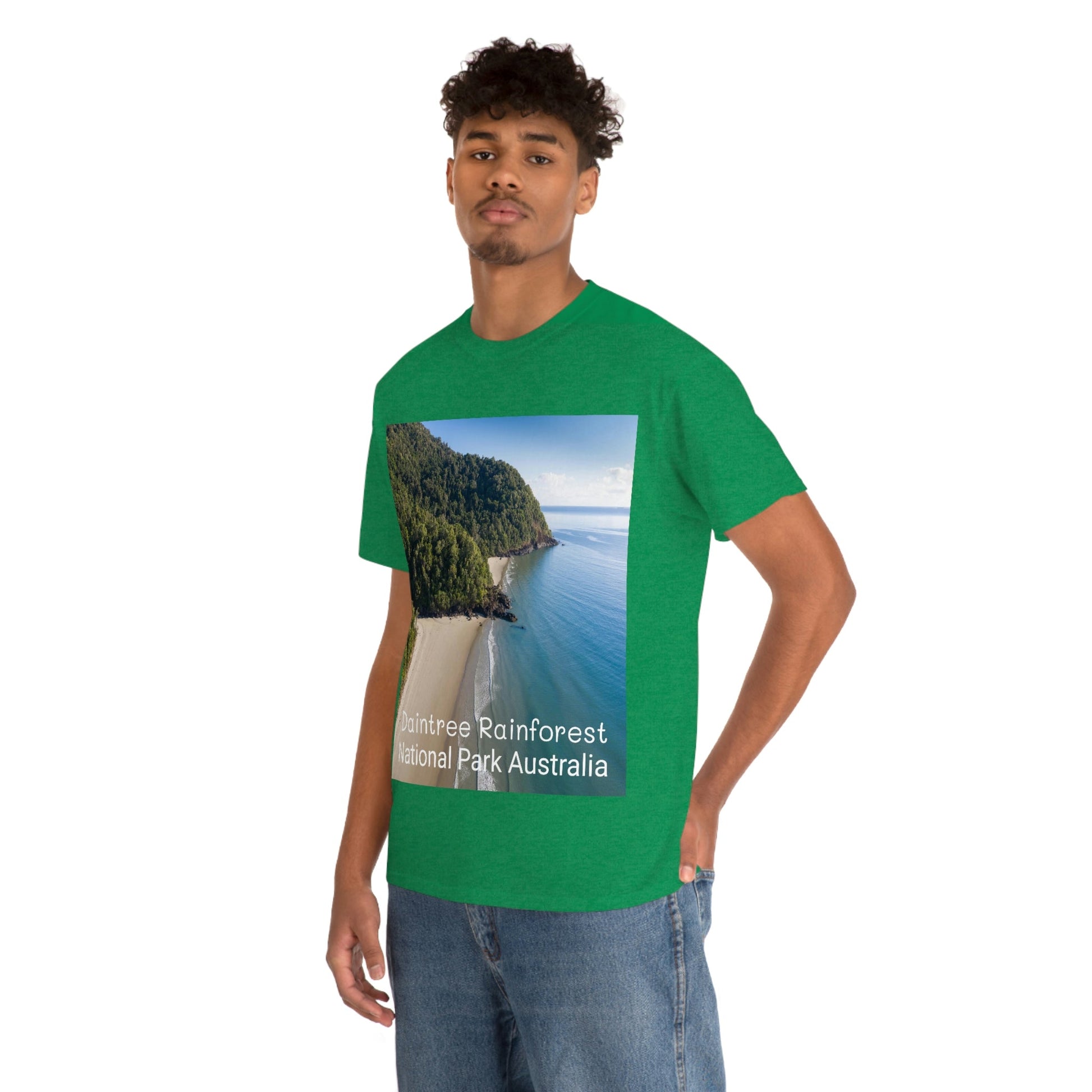 AU-PRINT UNISEX GILDAN 5000 - Heavy Cotton Tee - DAINTREE RAINFOREST National Park - Australia - Printed in AU by The Print Bar - Green Forest Home