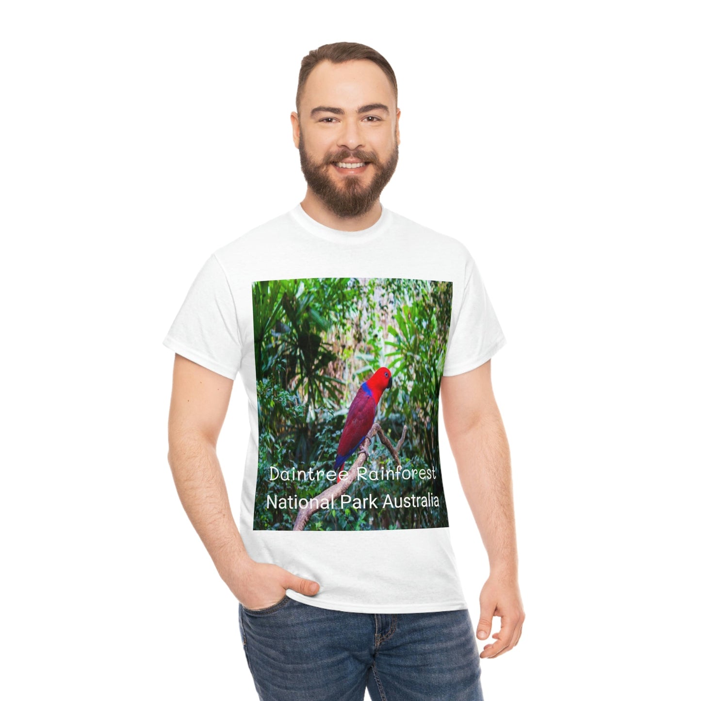 AU-PRINT UNISEX GILDAN 5000 - Heavy Cotton Tee - DAINTREE RAINFOREST National Park - Australia - Printed in AU by The Print Bar - Green Forest Home