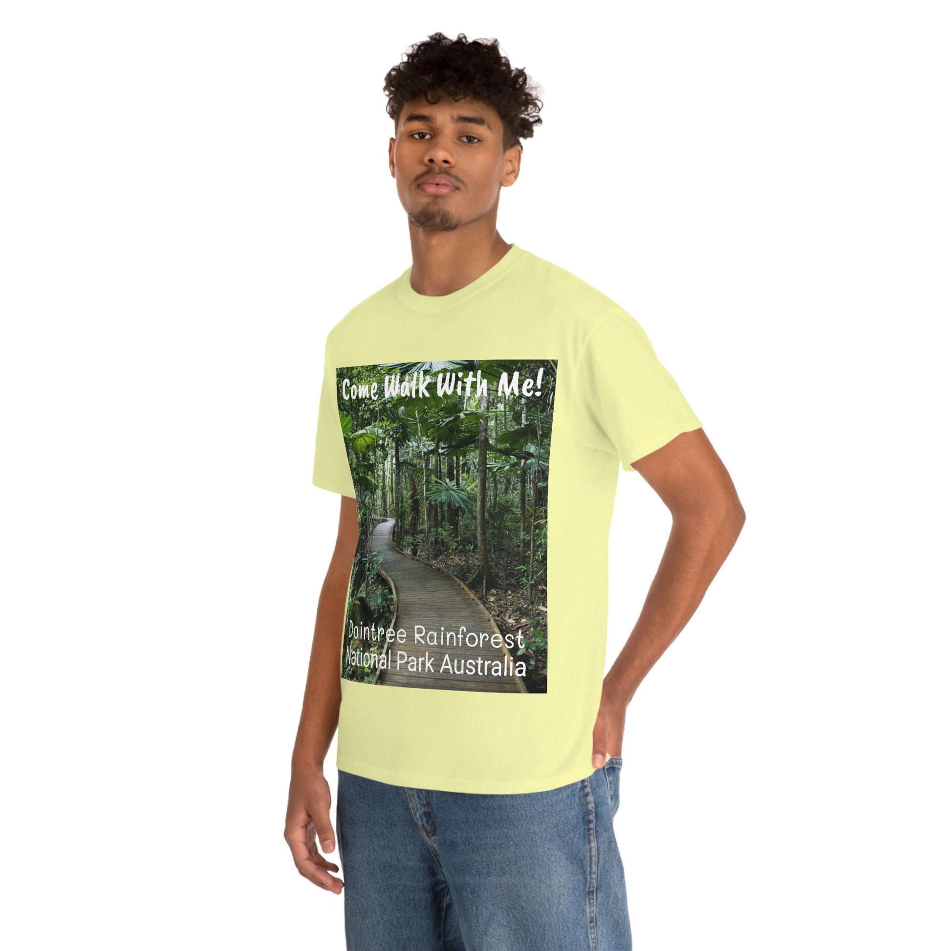 AU-PRINT UNISEX GILDAN 5000 - Heavy Cotton Tee - DAINTREE RAINFOREST National Park - Australia - Printed in AU by The Print Bar - Green Forest Home