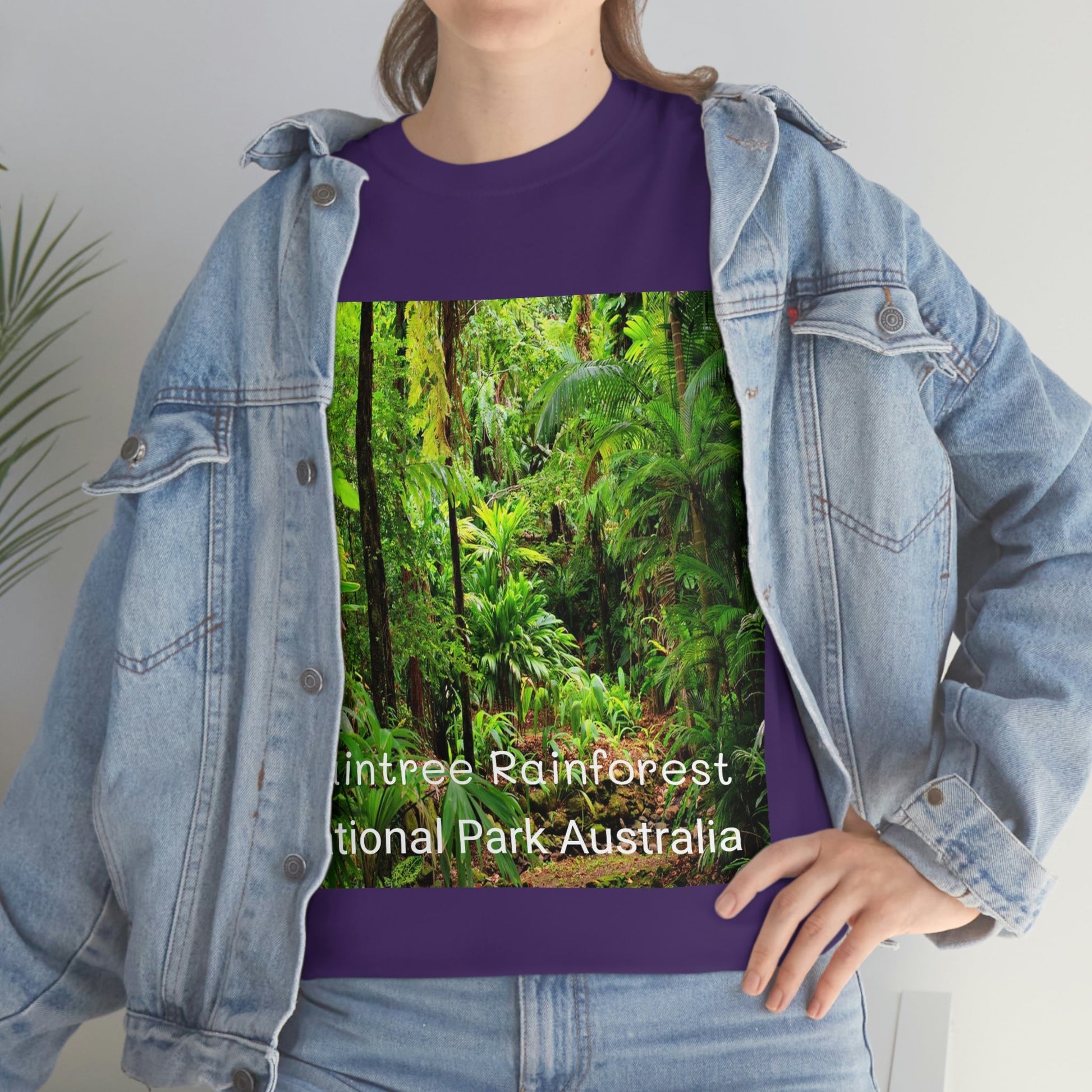 AU-PRINT UNISEX GILDAN 5000 - Heavy Cotton Tee - DAINTREE RAINFOREST National-Park - Australia - Printed in AU by The Print Bar - Green Forest Home