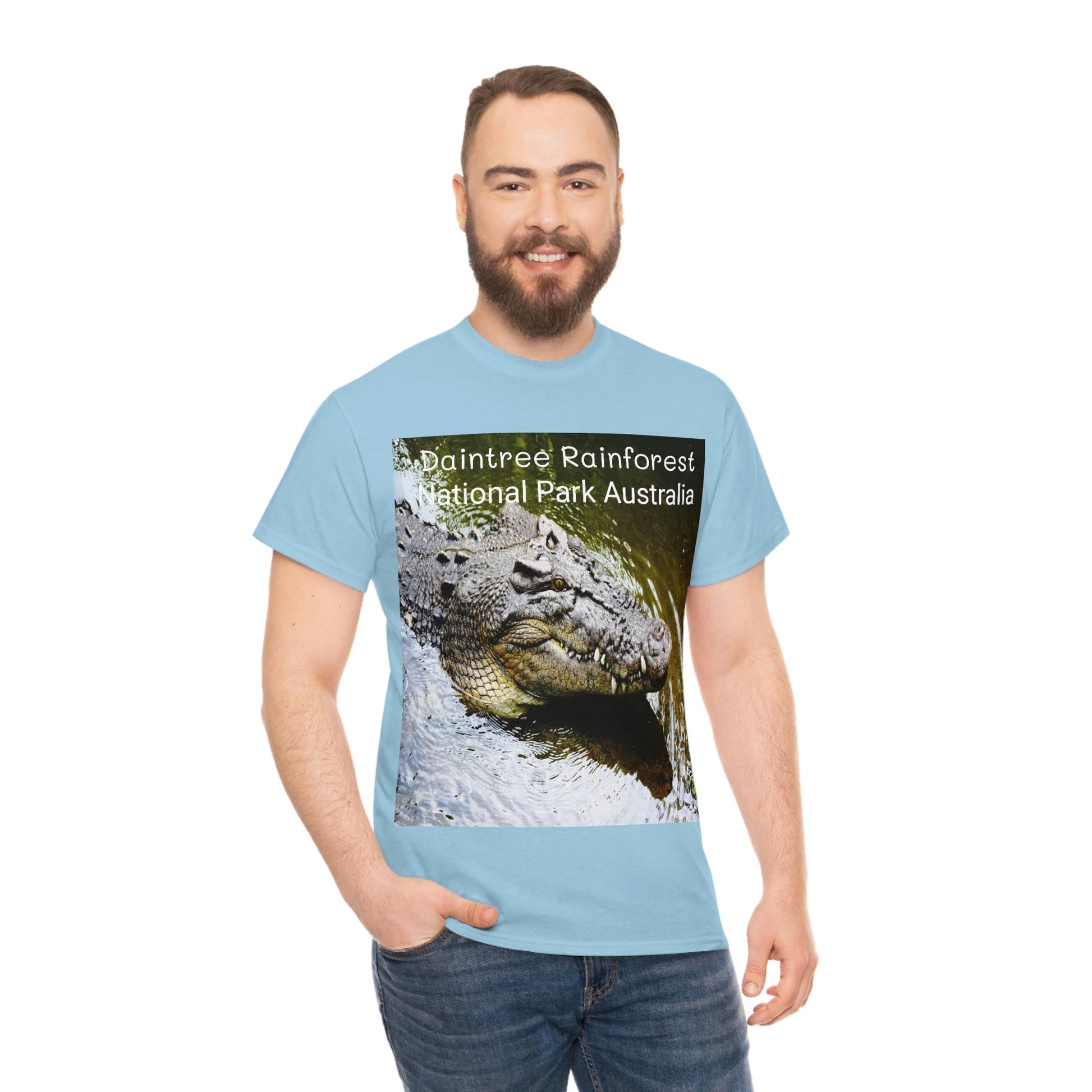 AU-PRINT UNISEX GILDAN 5000 - Heavy Cotton Tee - DAINTREE RAINFOREST National-Park - Australia - Printed in AU by The Print Bar - Green Forest Home