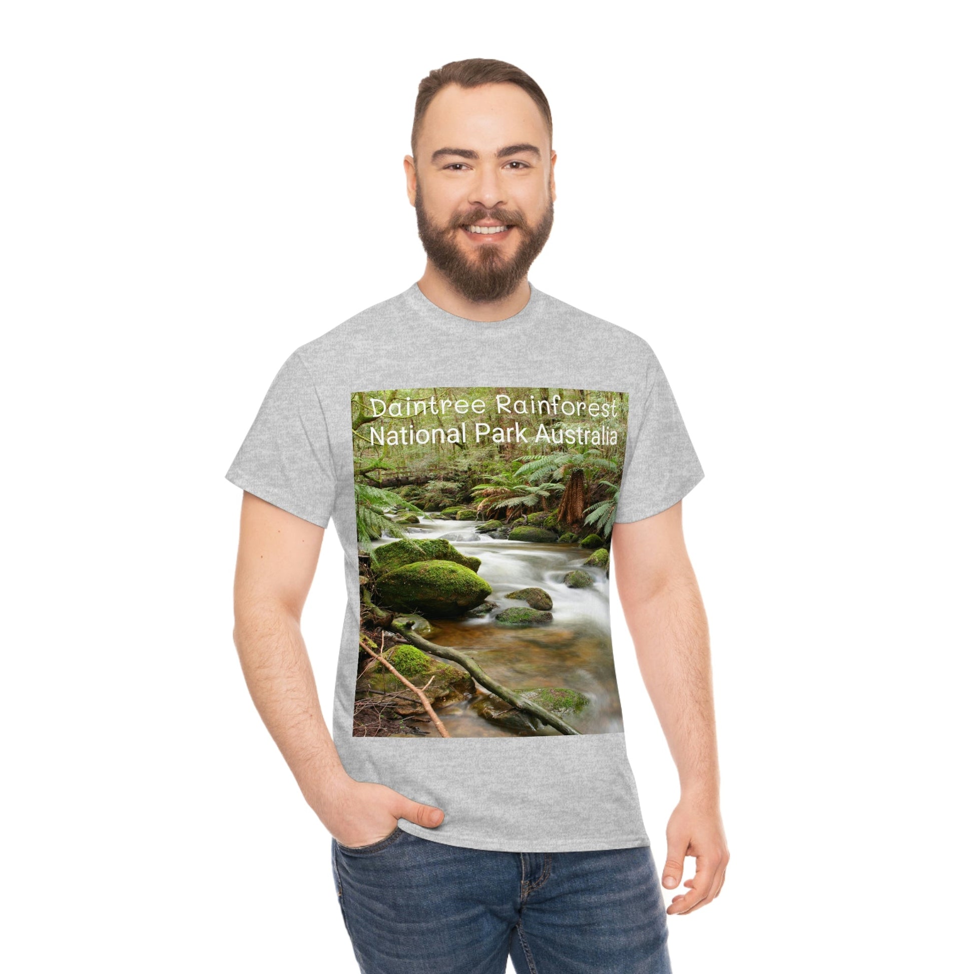 AU-PRINT UNISEX GILDAN 5000 - Heavy Cotton Tee - DAINTREE RAINFOREST National Park - Australia - Printed in AU by The Print Bar - Green Forest Home