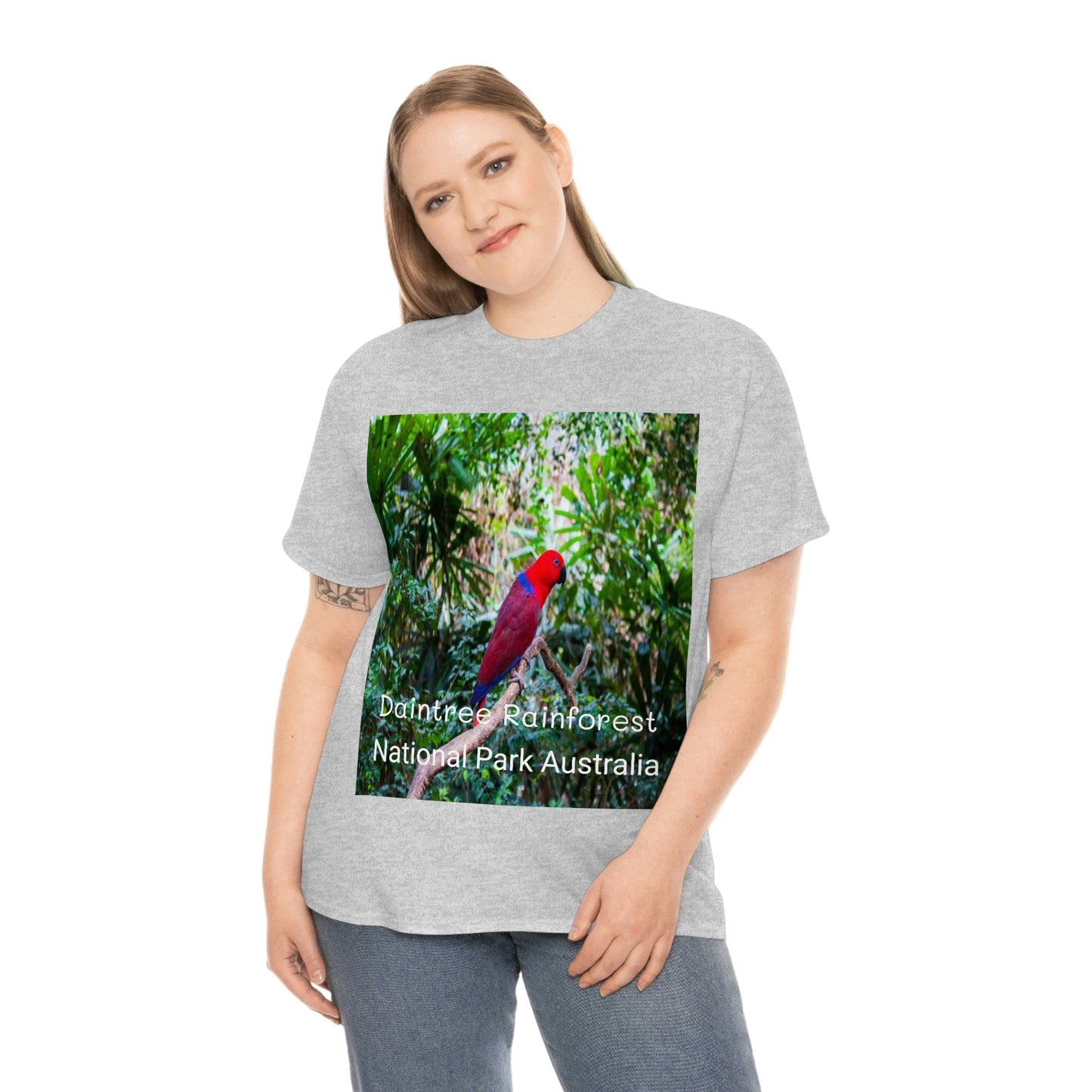 AU-PRINT UNISEX GILDAN 5000 - Heavy Cotton Tee - DAINTREE RAINFOREST National Park - Australia - Printed in AU by The Print Bar - Green Forest Home